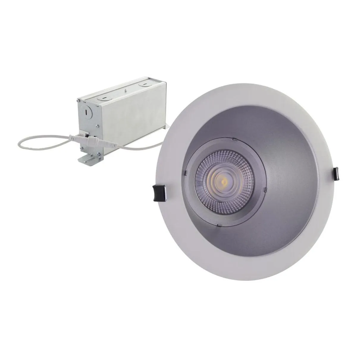 10 In. Commercial Canless LED Recessed Light, 46 Watts, 3500 Lumens, Selectable CCT, Silver Finish, 120-277V