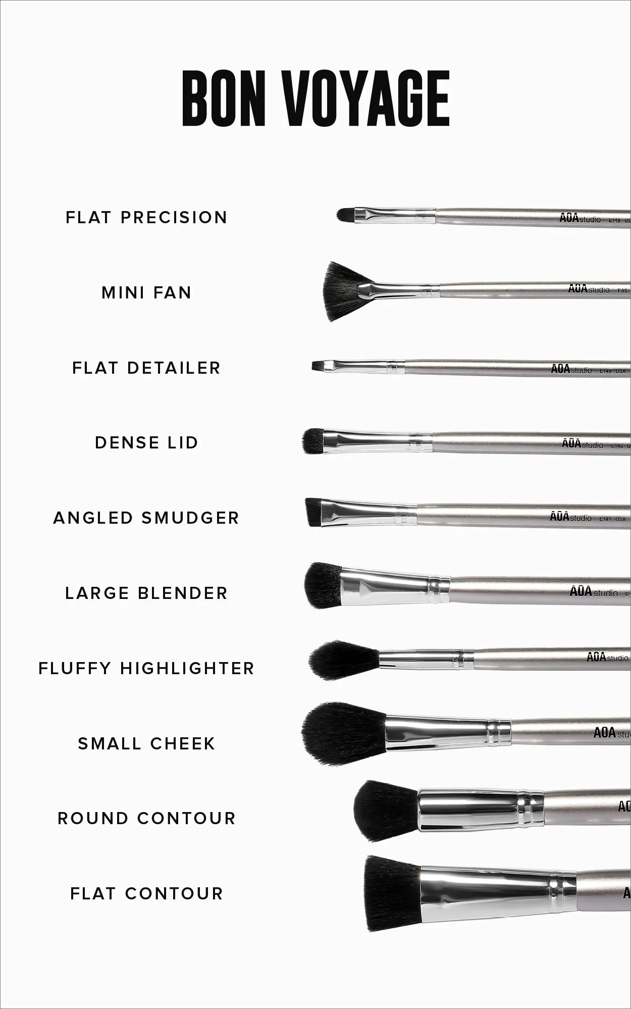 10-Piece Silver Brush Set