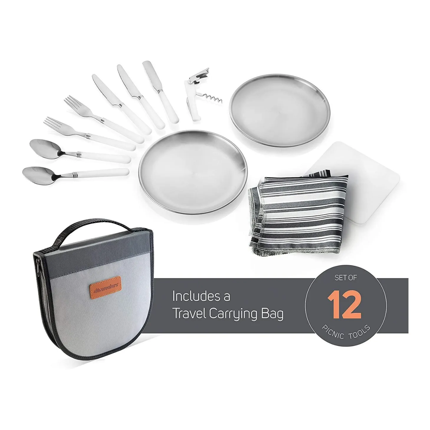 12 Piece Camping Silverware Mess Kit For 2