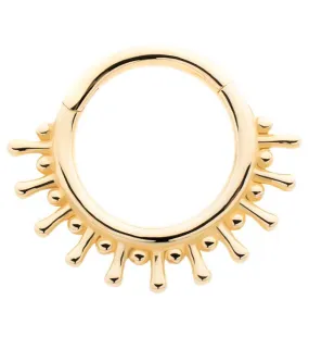 14kt Gold Flare Hinged Segment Ring