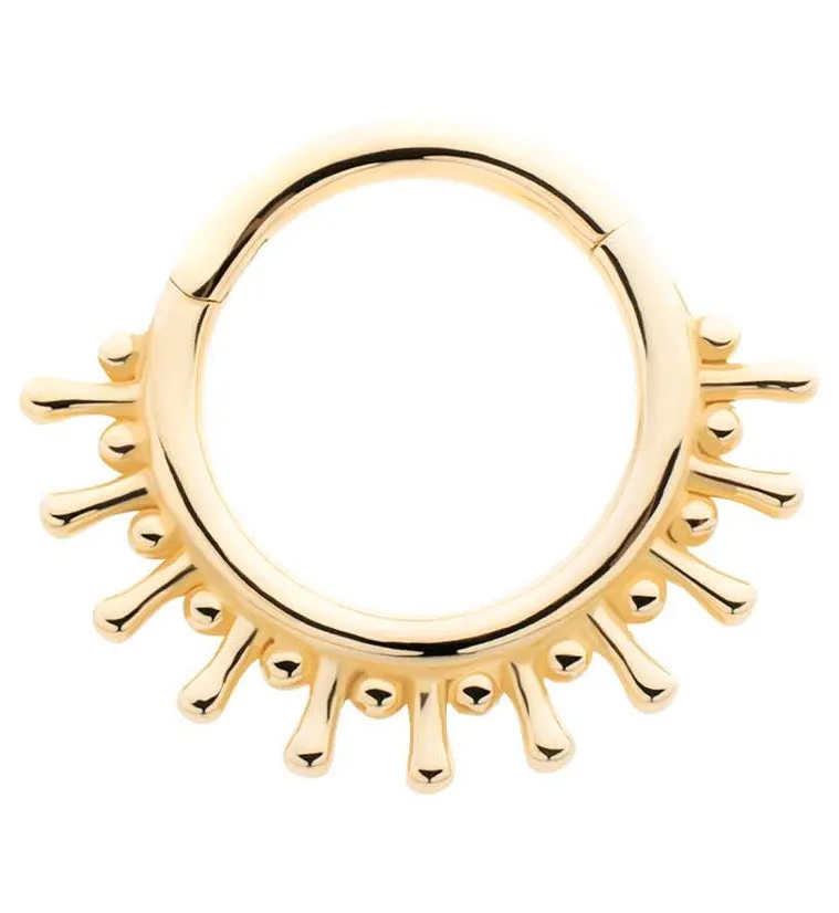 14kt Gold Flare Hinged Segment Ring