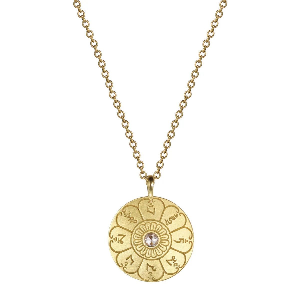 18K Gold Medium Ritual Bell Pendant with Diamond