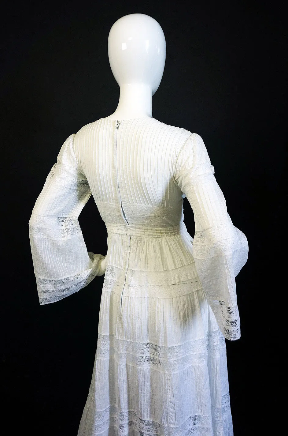 1950s White Mexican Wedding Dress