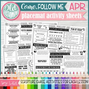 2022 CFM Old Testament Placemat Activity Sheets {APRIL} PRINTABLE