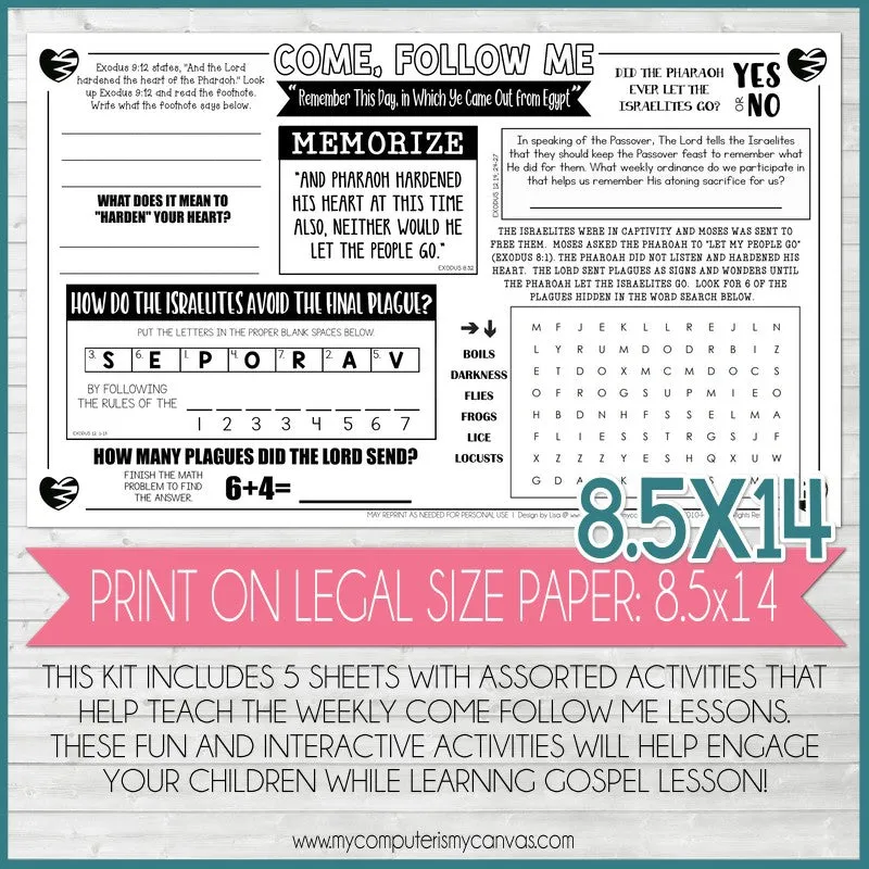 2022 CFM Old Testament Placemat Activity Sheets {APRIL} PRINTABLE