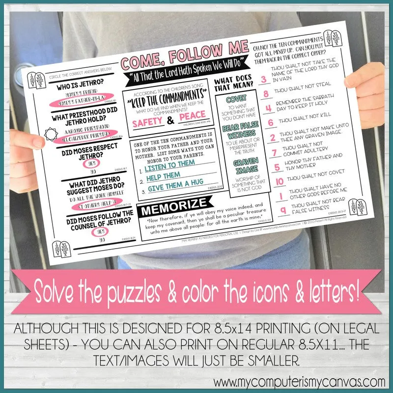 2022 CFM Old Testament Placemat Activity Sheets {APRIL} PRINTABLE