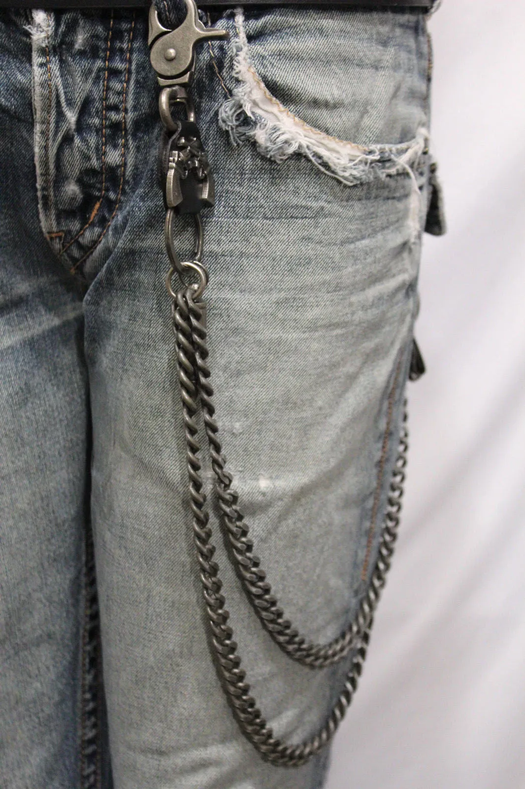 20" Key Holder & Wallet Chain with Guns & Bullet Charm