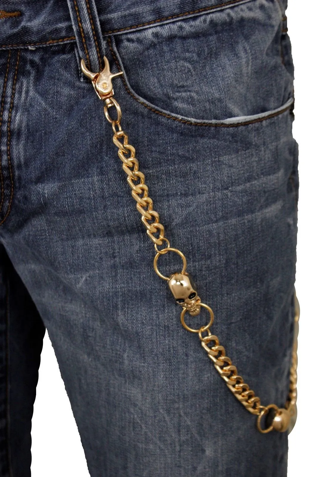 24" 3-Skull Wallet Chain