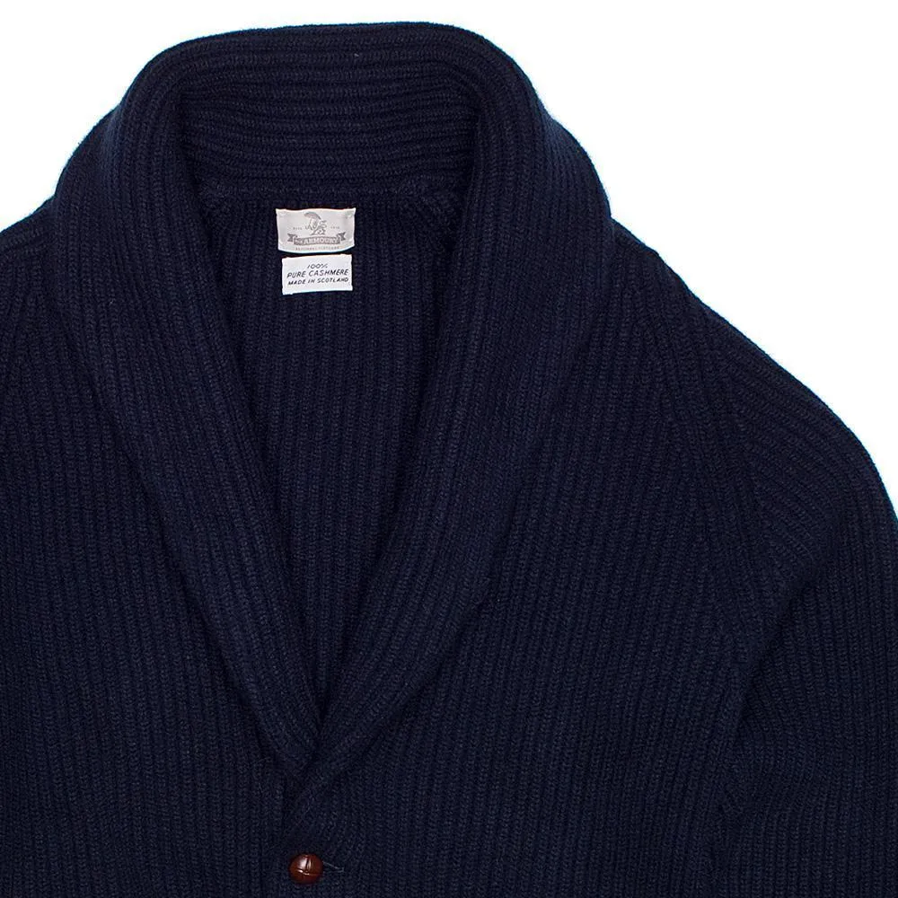 4-ply Cashmere Shawl-collar Cardigan