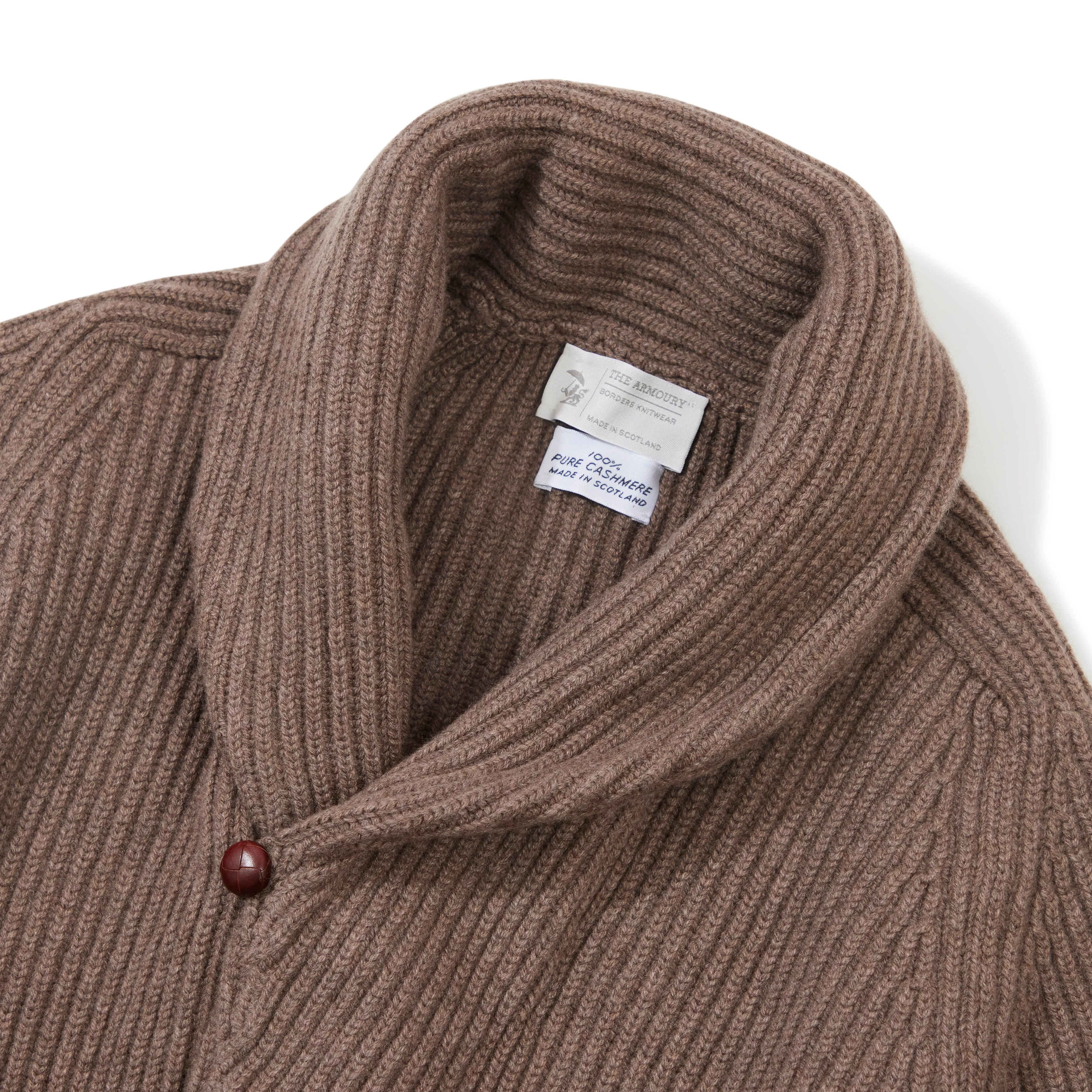 4-ply Cashmere Shawl-collar Cardigan