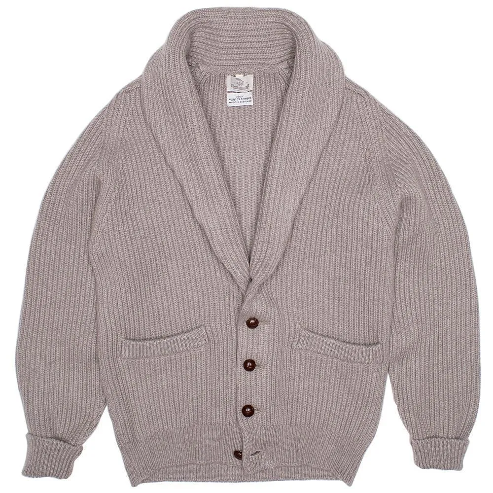 4-ply Cashmere Shawl-collar Cardigan