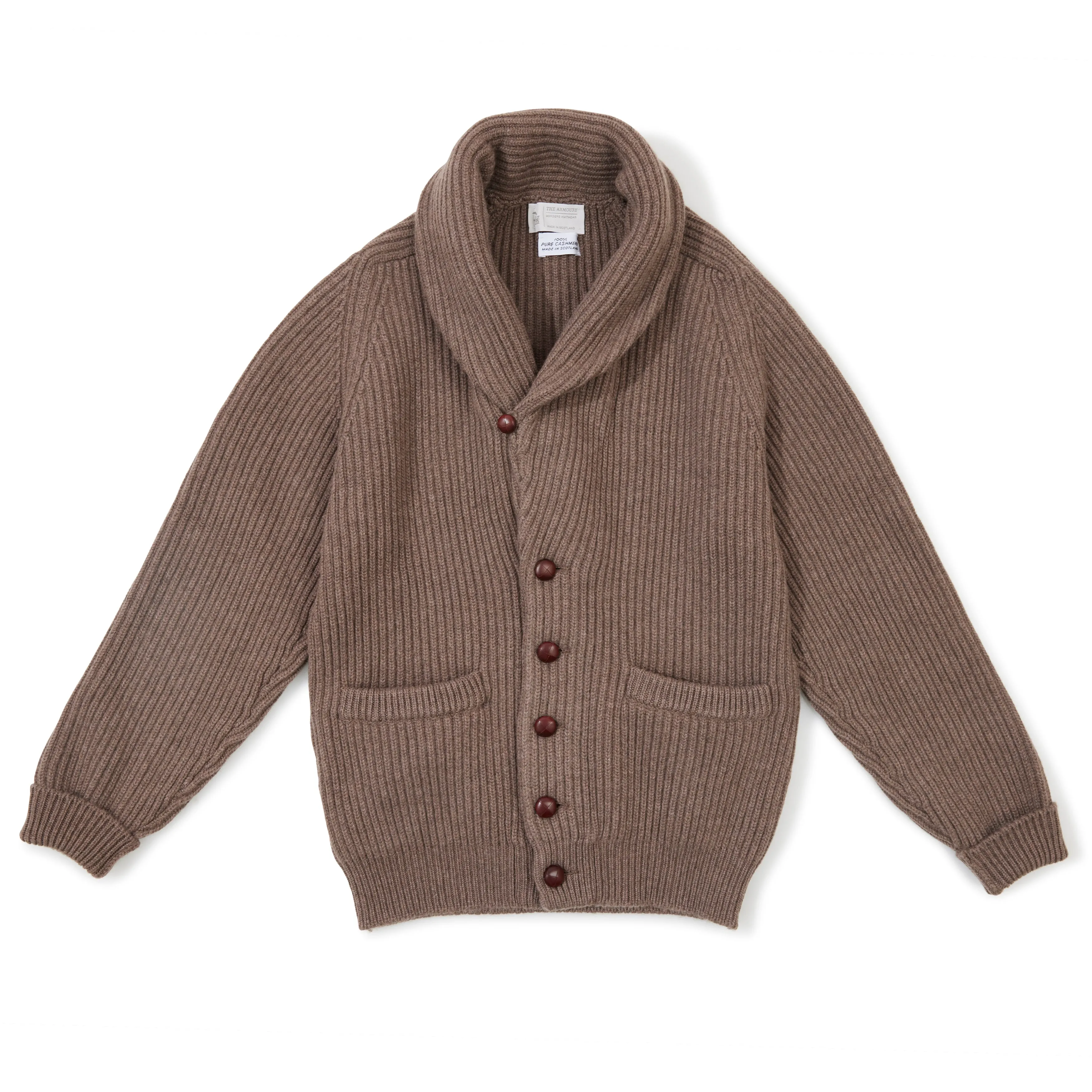 4-ply Cashmere Shawl-collar Cardigan