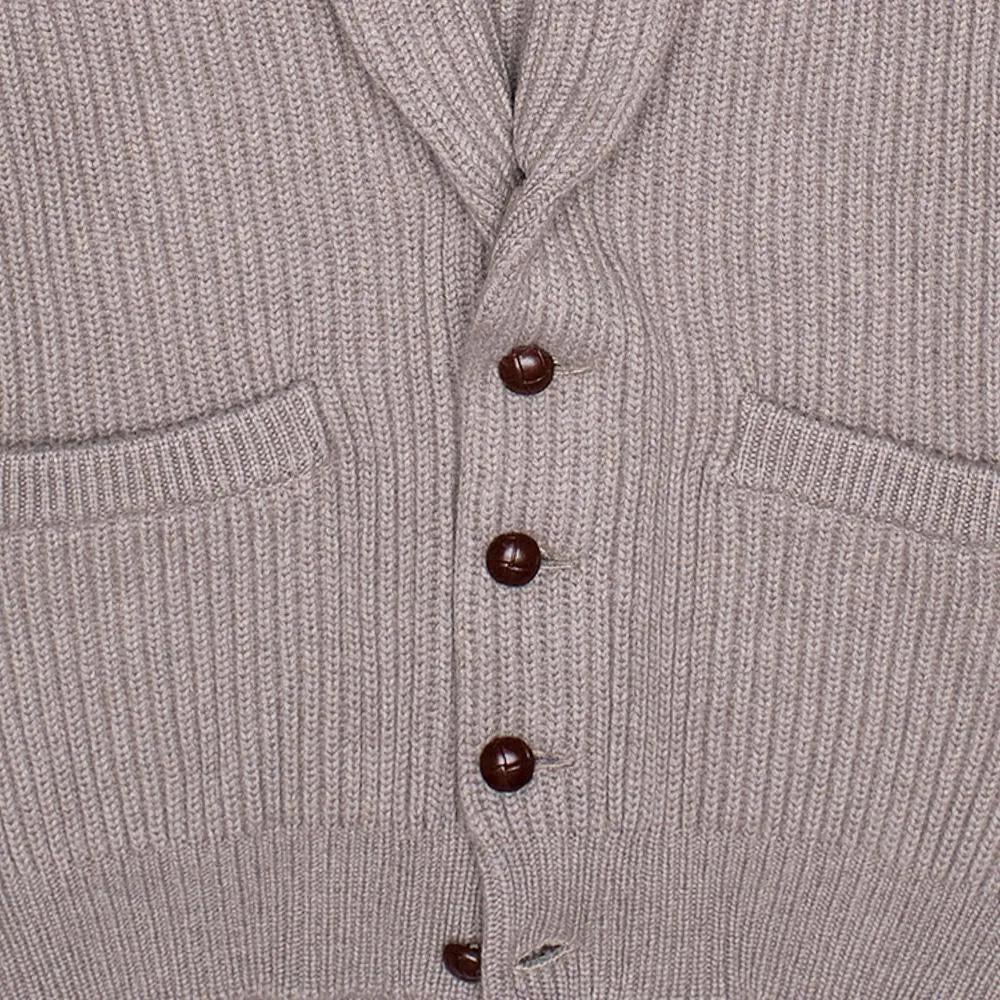 4-ply Cashmere Shawl-collar Cardigan