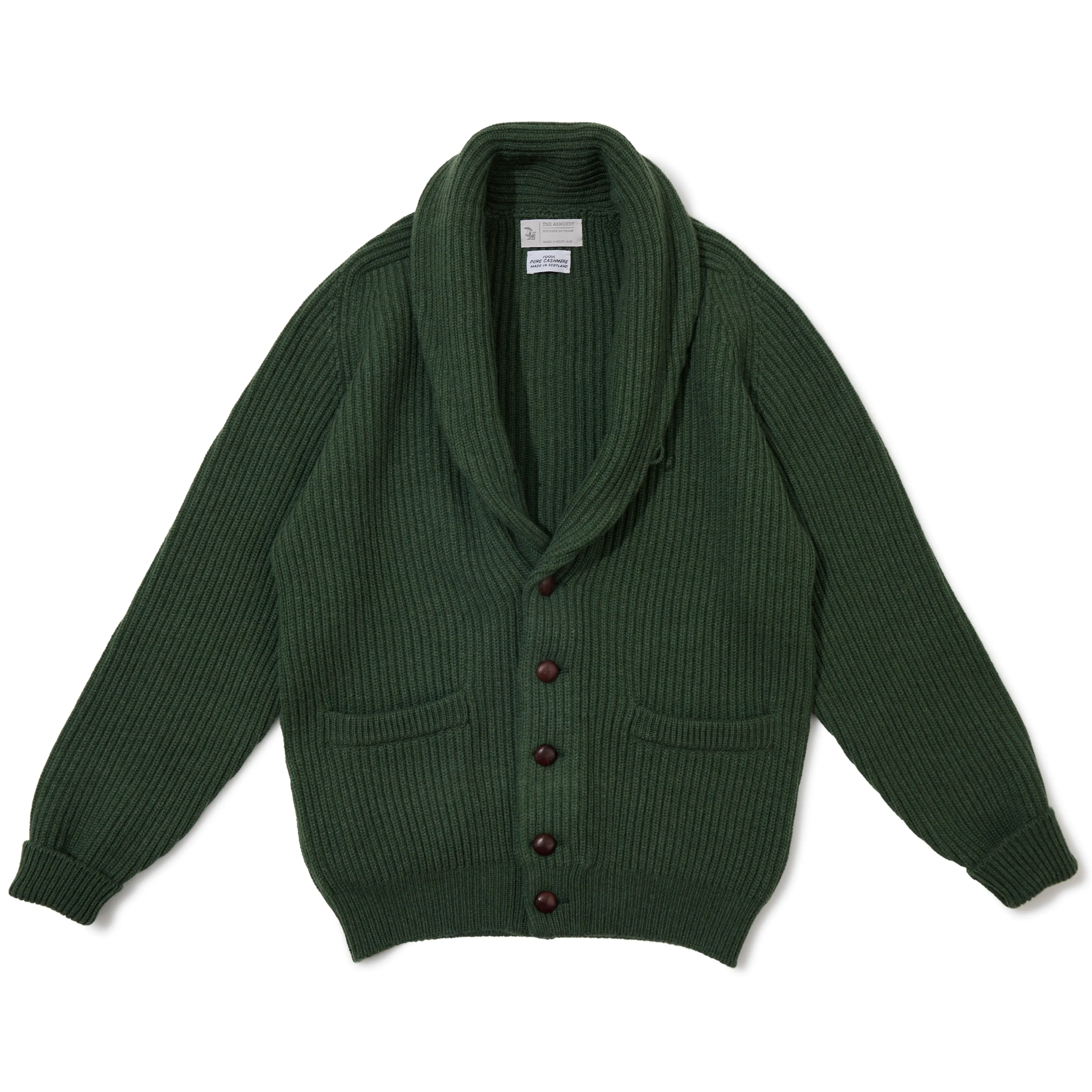 4-ply Cashmere Shawl-collar Cardigan