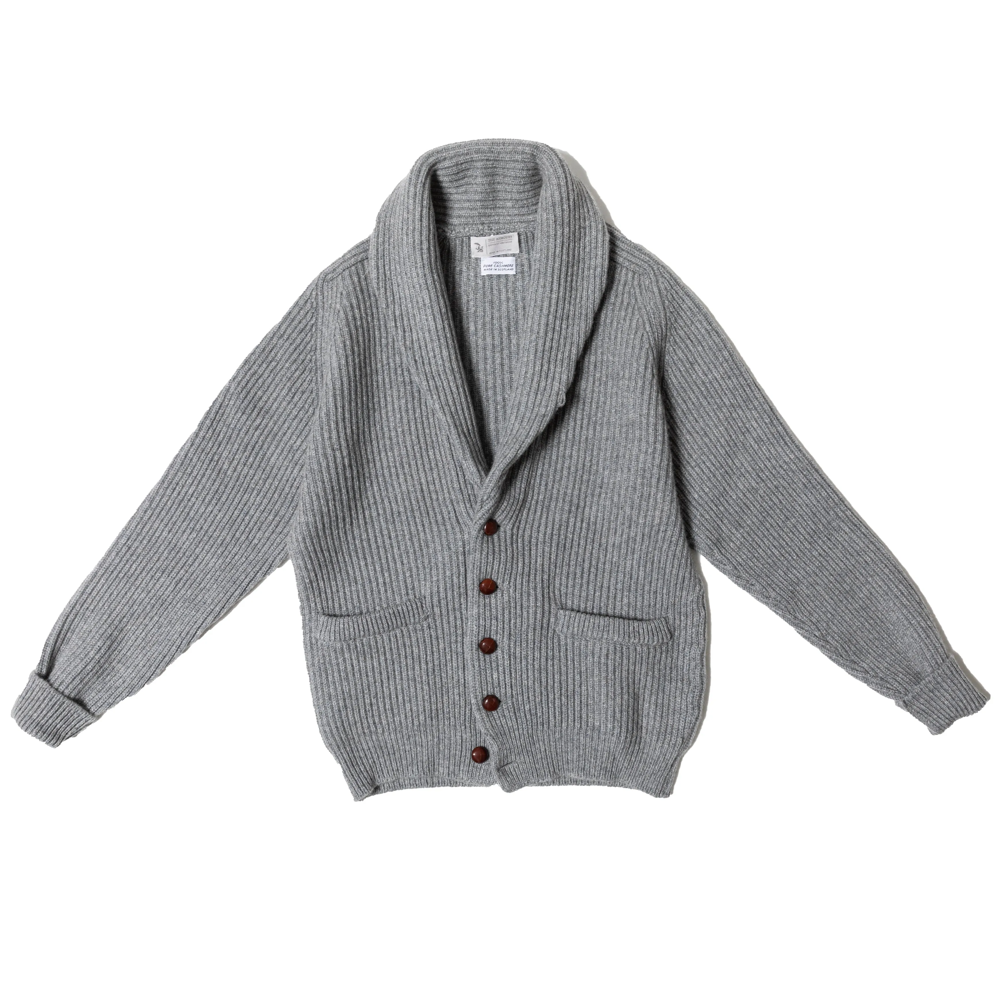 4-ply Cashmere Shawl-collar Cardigan