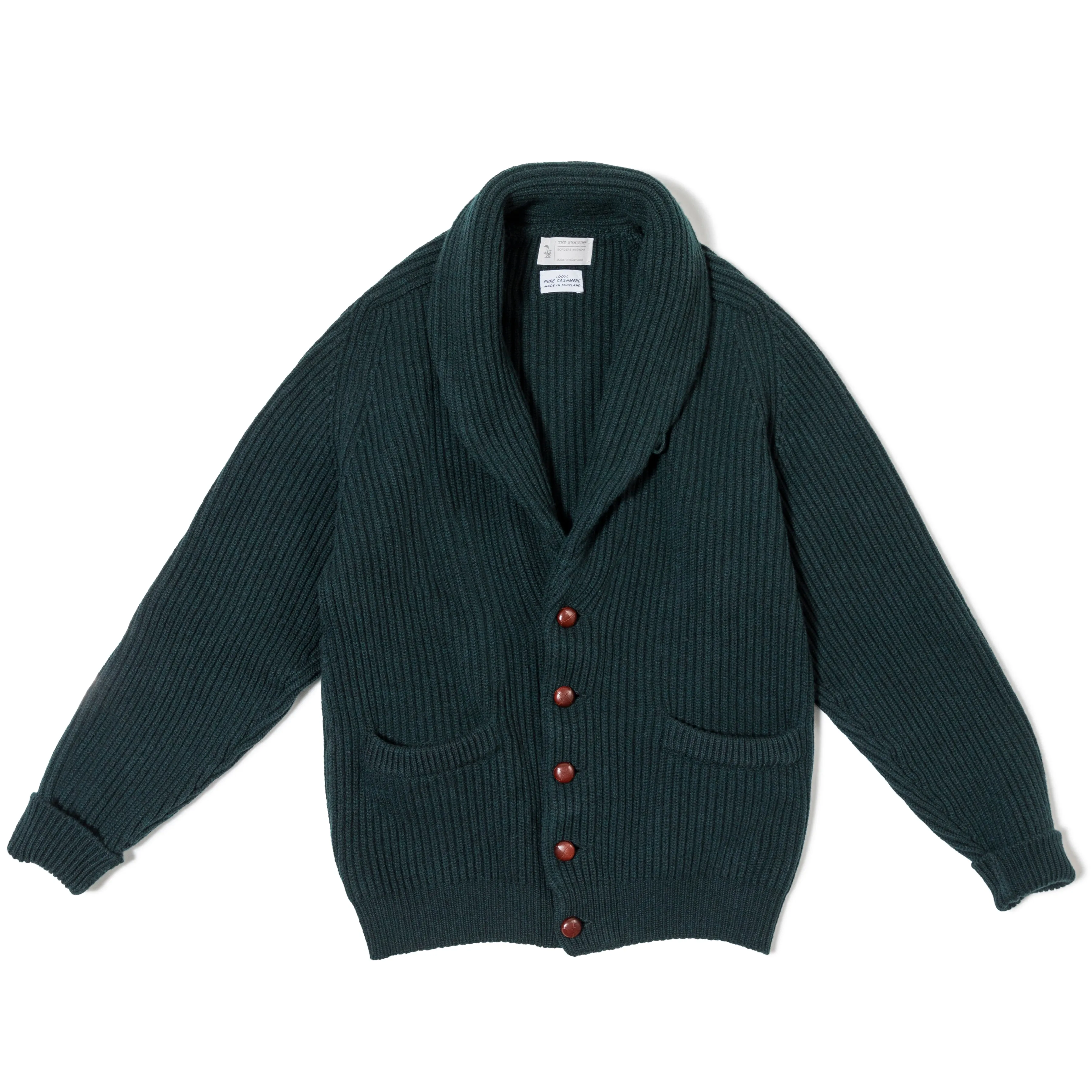 4-ply Cashmere Shawl-collar Cardigan