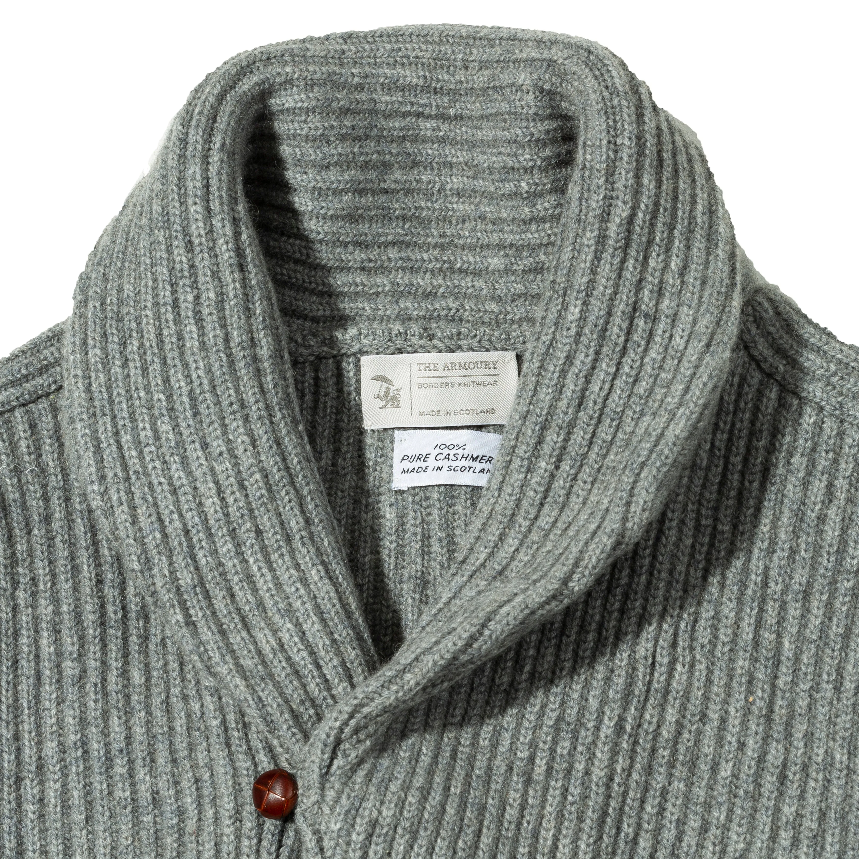 4-ply Cashmere Shawl-collar Cardigan