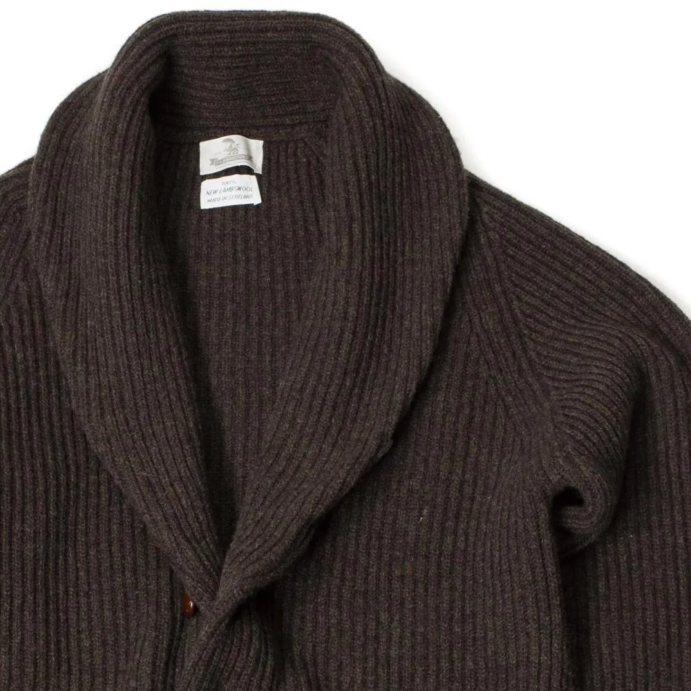 4-ply Lambswool Shawl-collar Cardigan