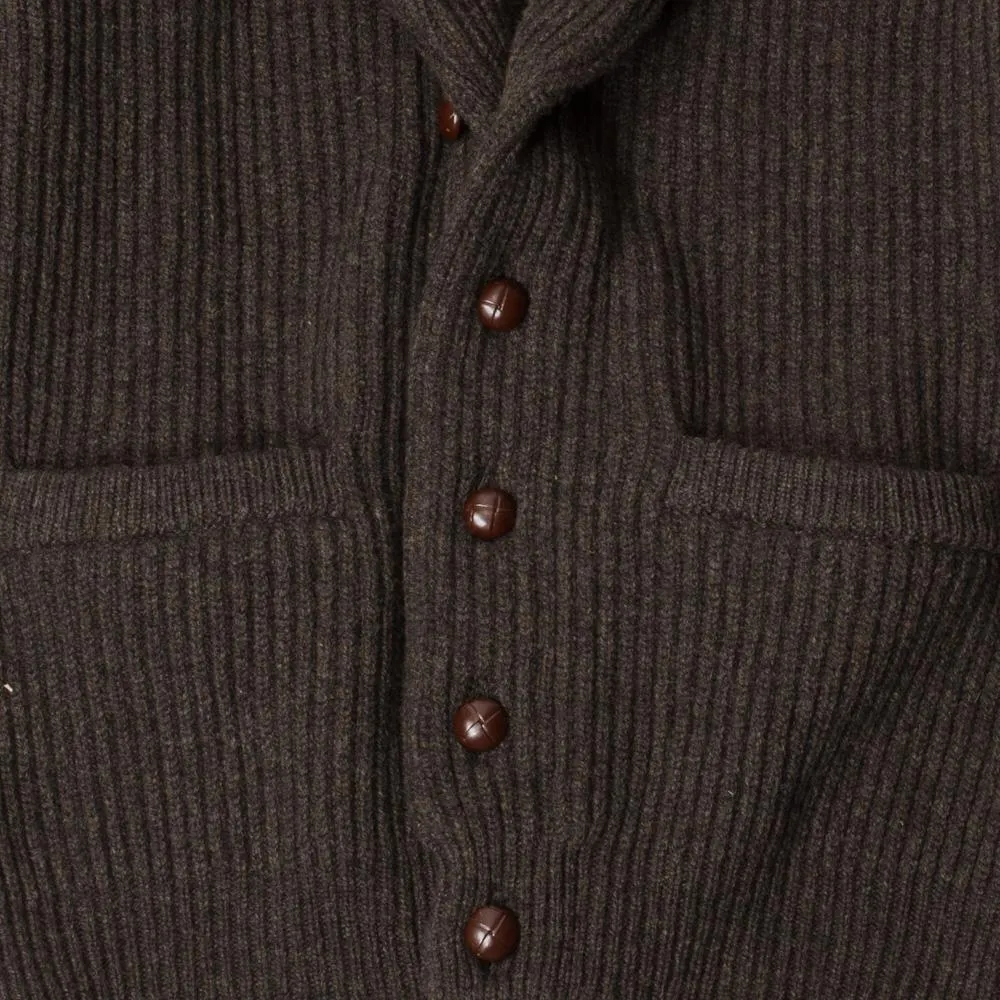 4-ply Lambswool Shawl-collar Cardigan