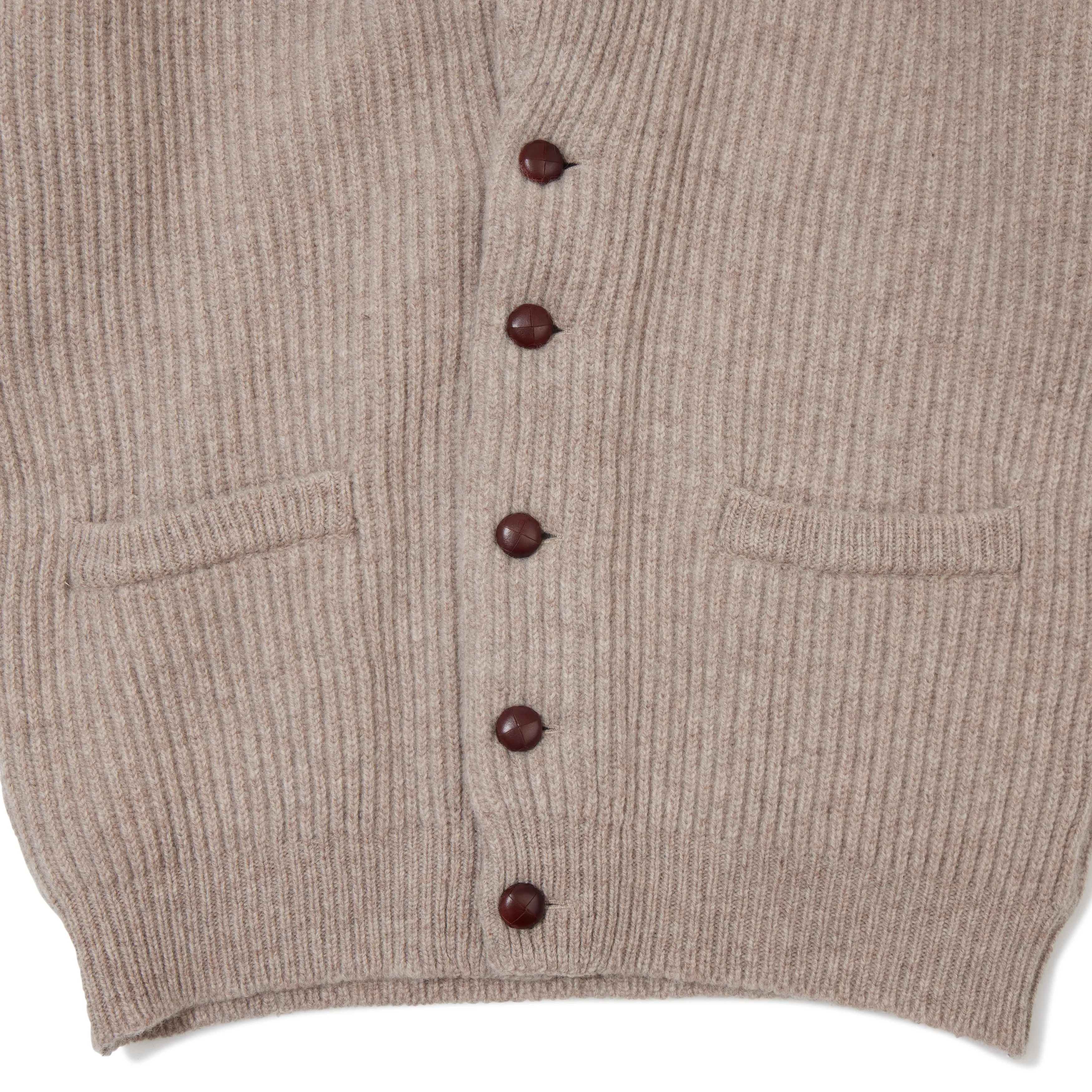 4-ply Lambswool Shawl-collar Cardigan