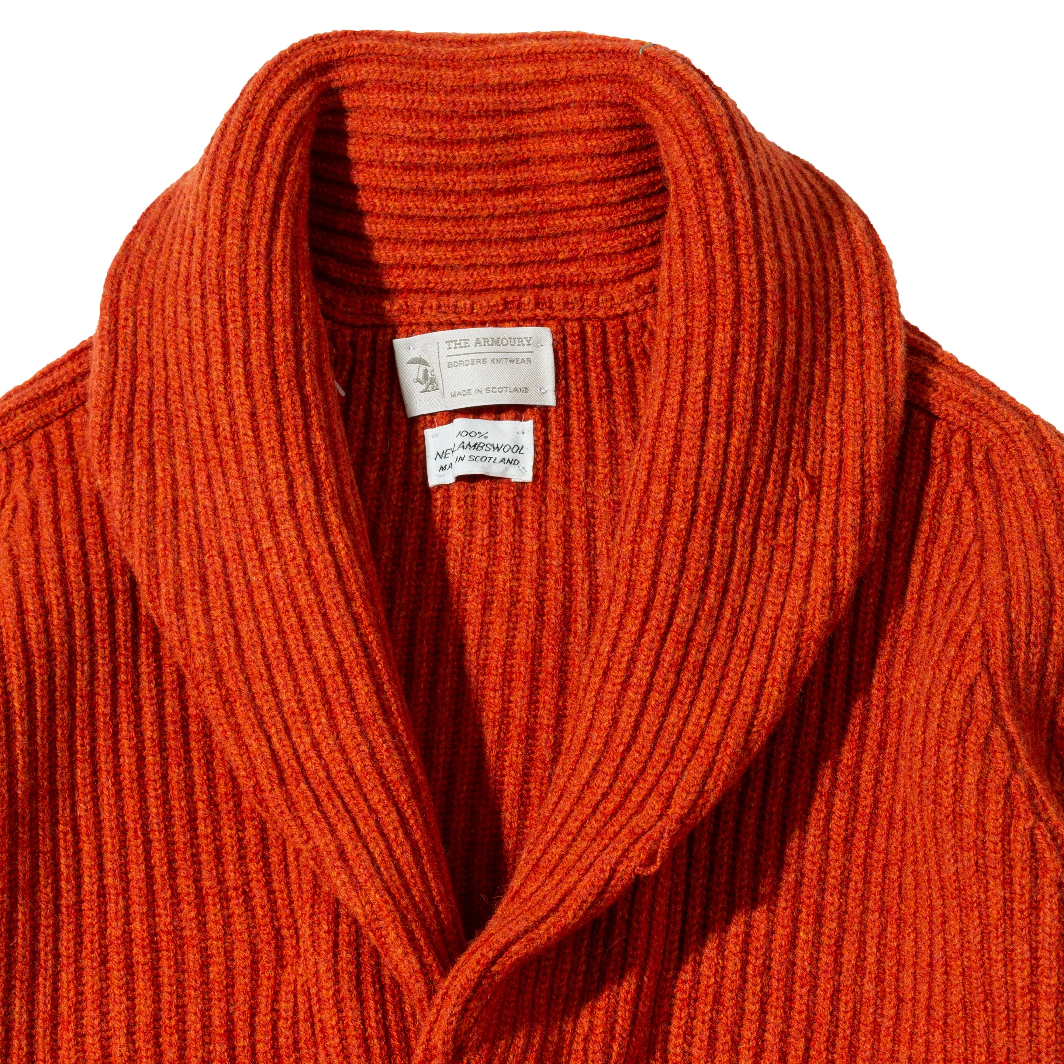 4-ply Lambswool Shawl-collar Cardigan