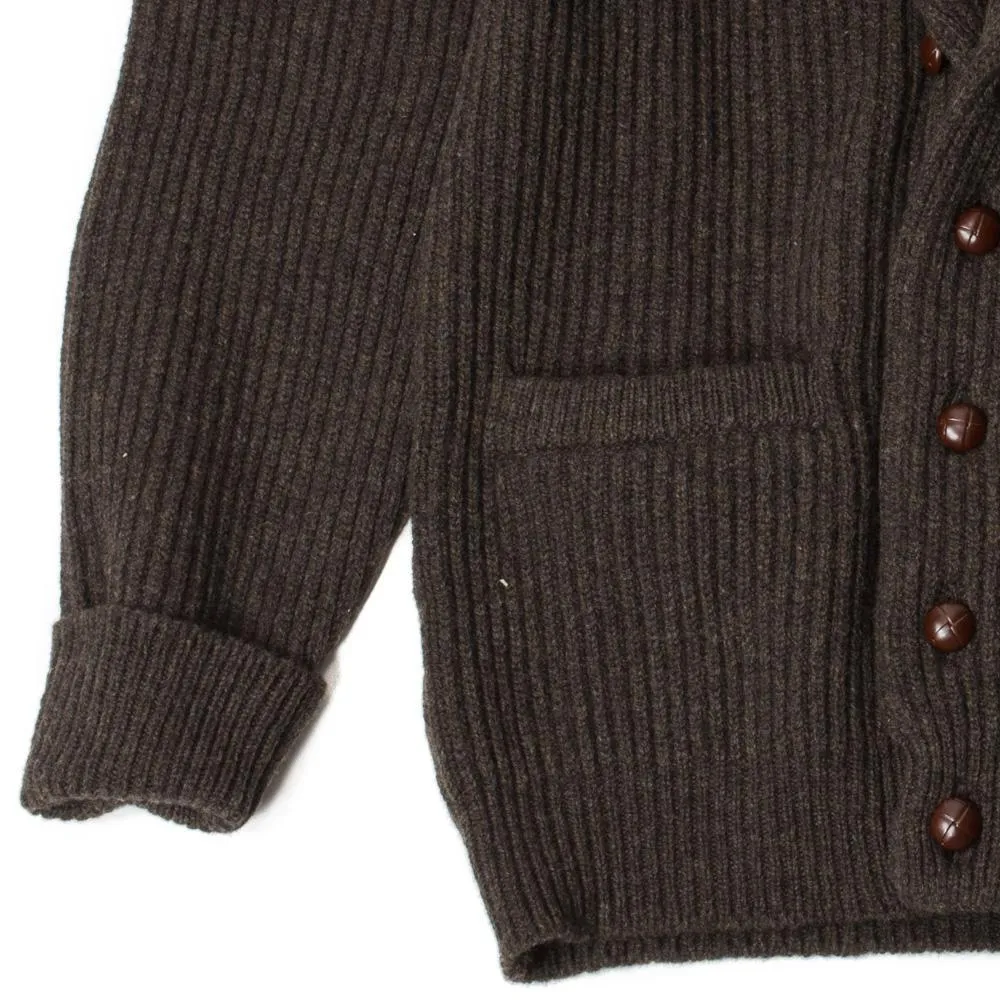 4-ply Lambswool Shawl-collar Cardigan