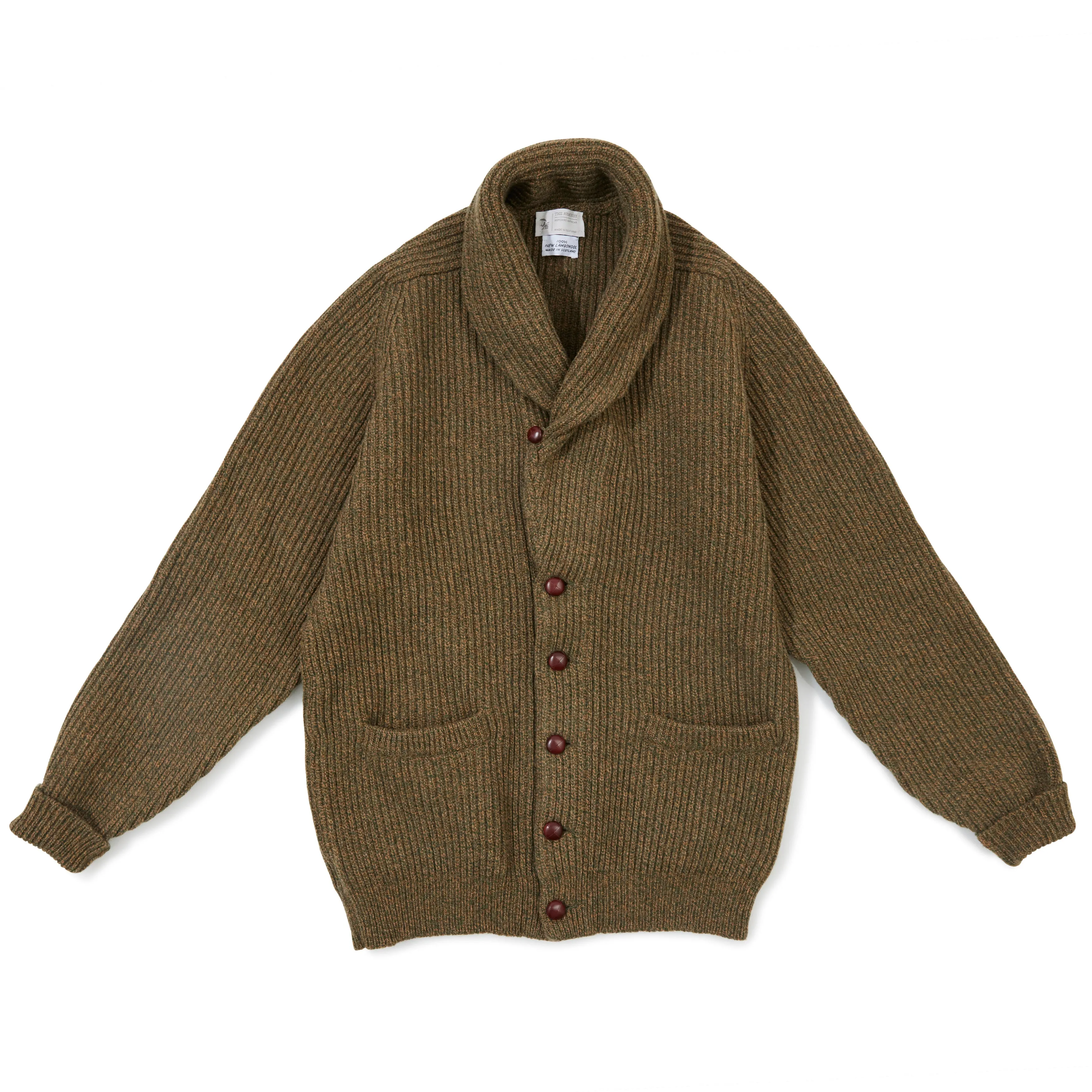 4-ply Lambswool Shawl-collar Cardigan