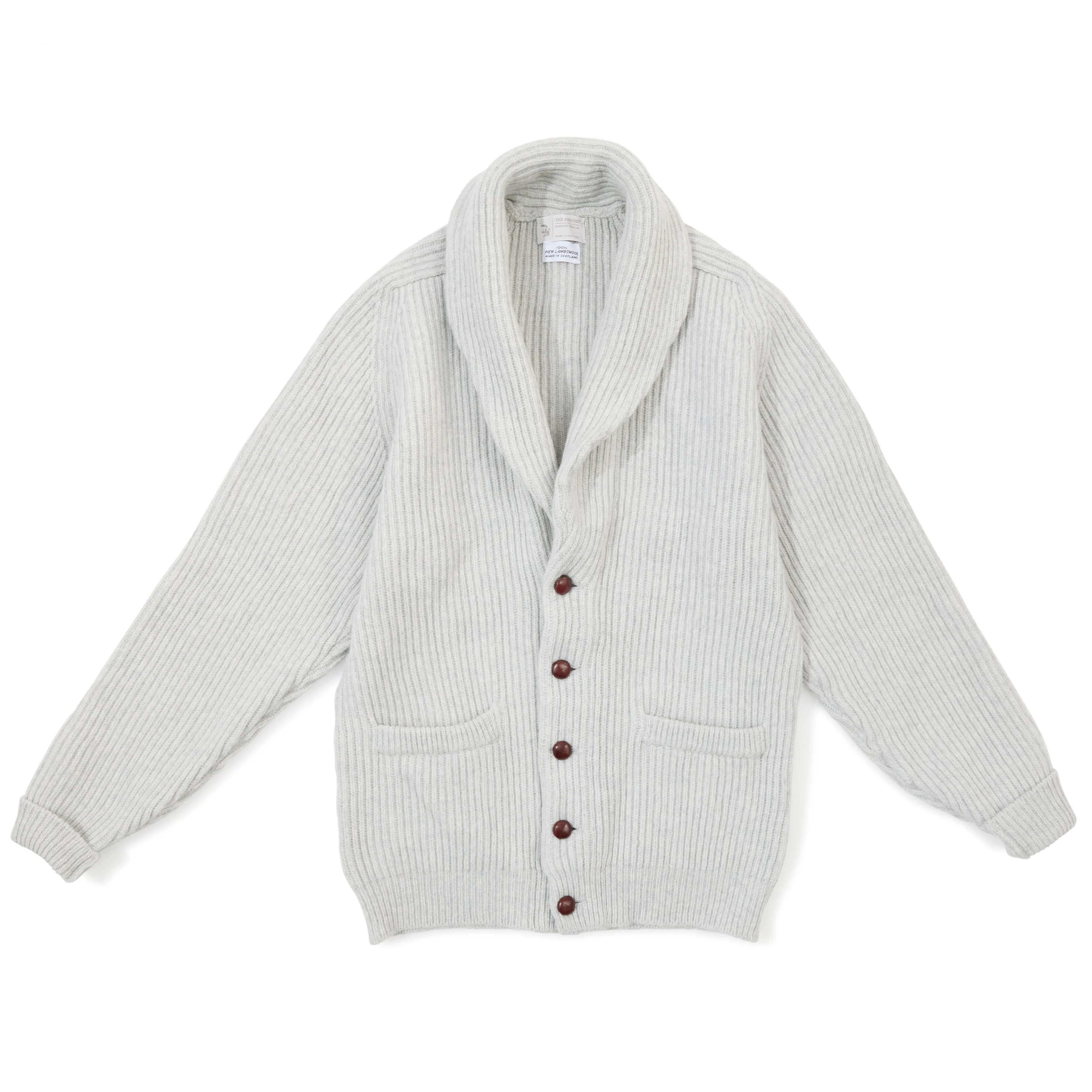 4-ply Lambswool Shawl-collar Cardigan