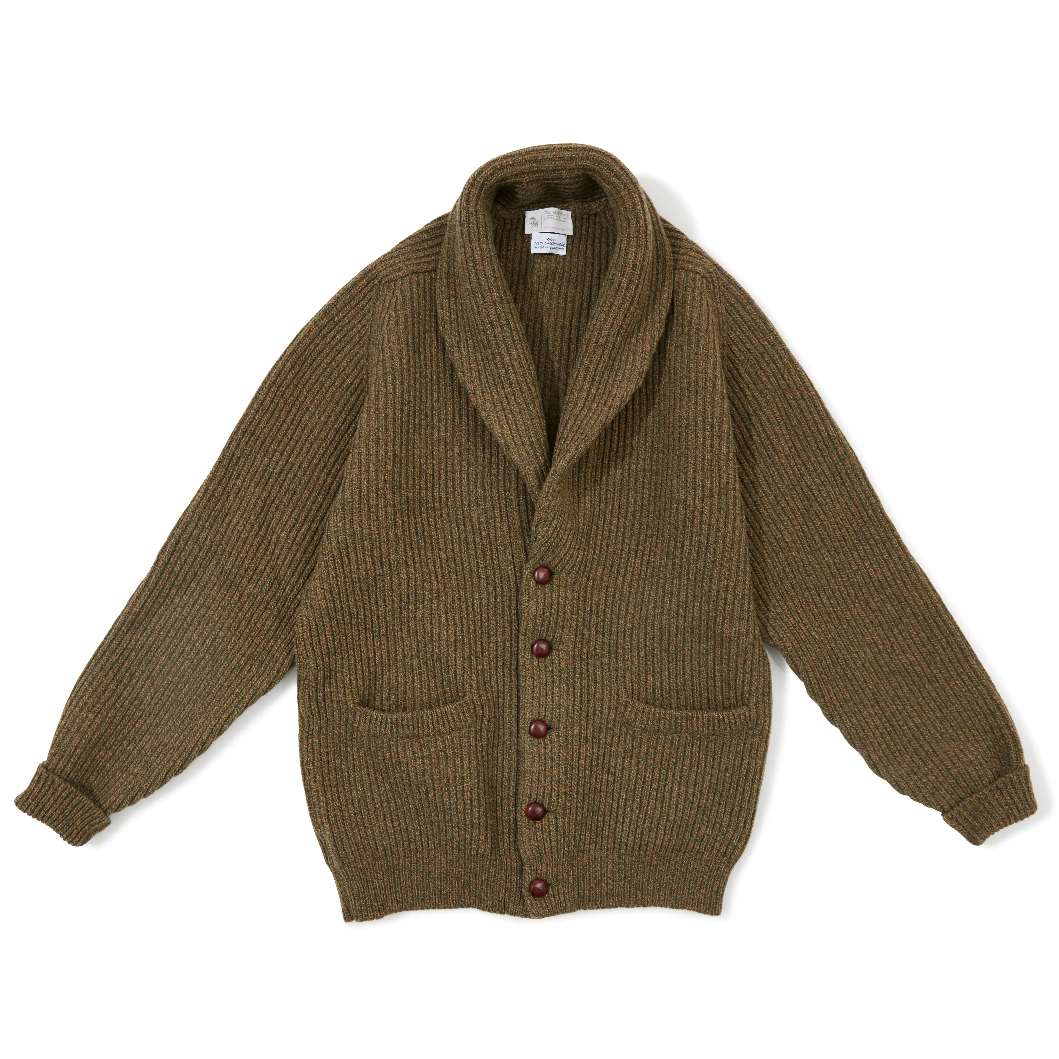 4-ply Lambswool Shawl-collar Cardigan