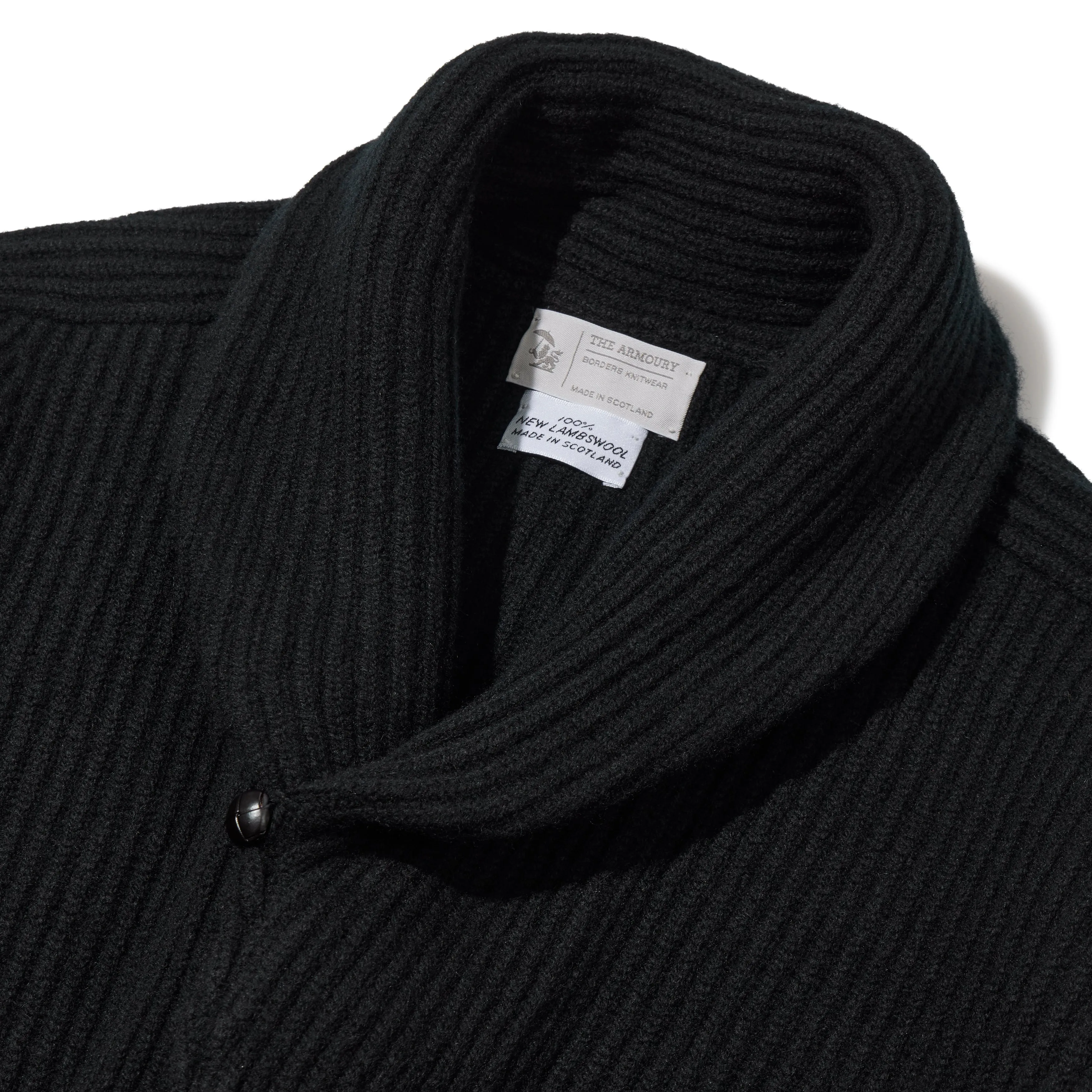 4-ply Lambswool Shawl-collar Cardigan