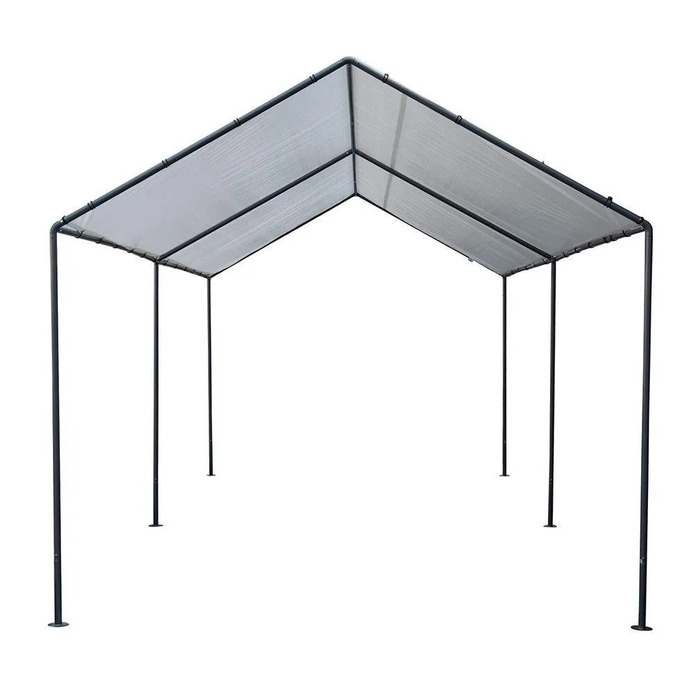 Abba Patio 10 x 20-Feet Light Portable Canopy with 6 Steel Legs, White