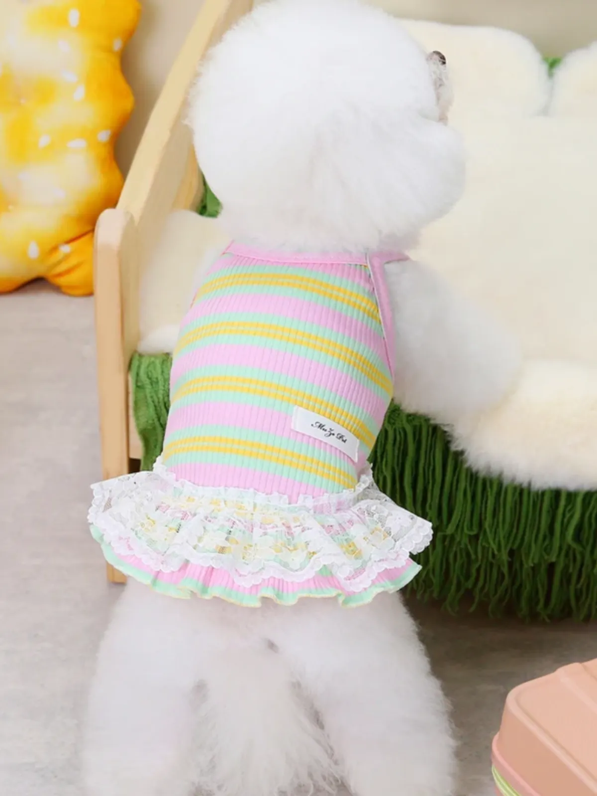 Adorable Striped Summer Lace Dress for Dogs