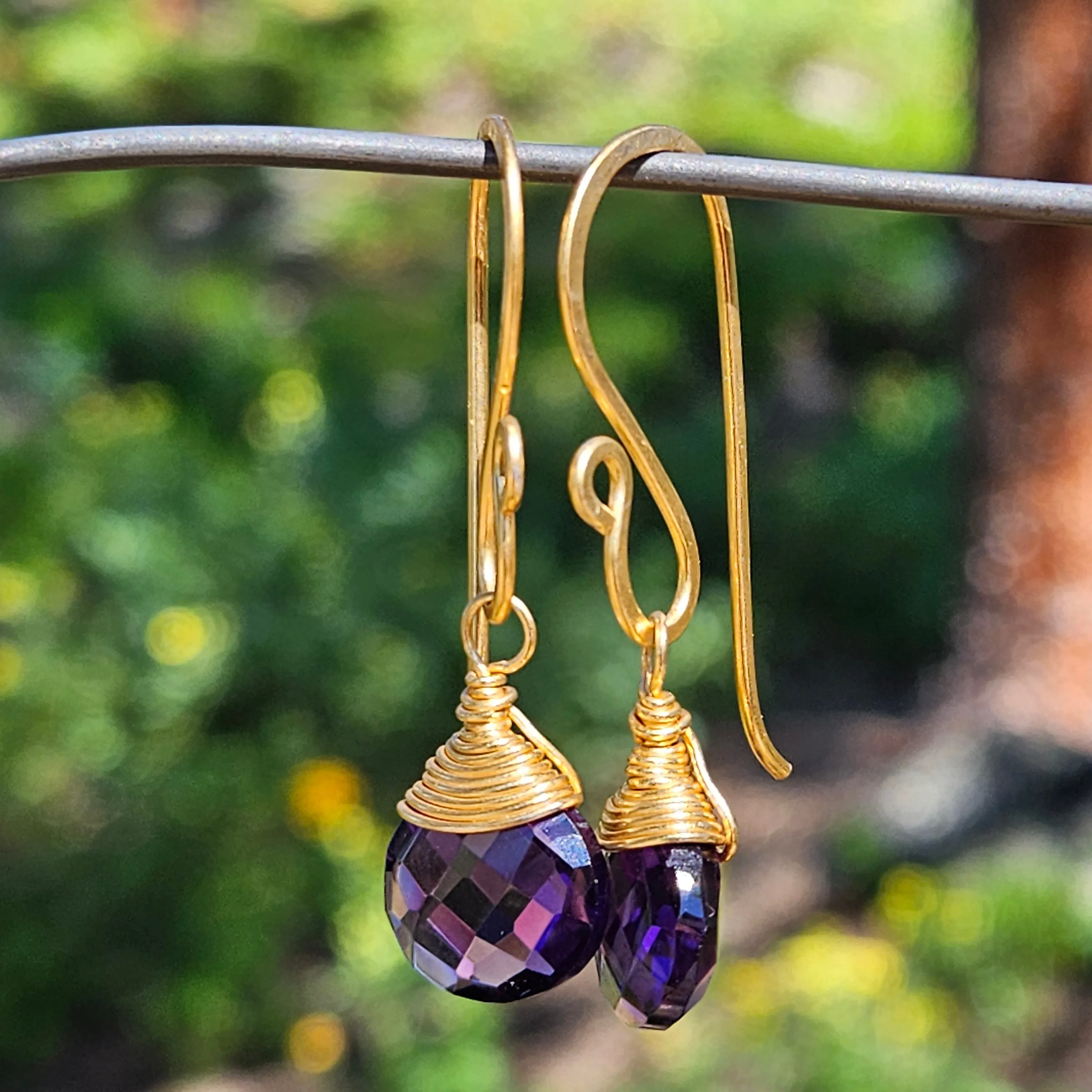 Amethyst Radiant Raindrop Earrings