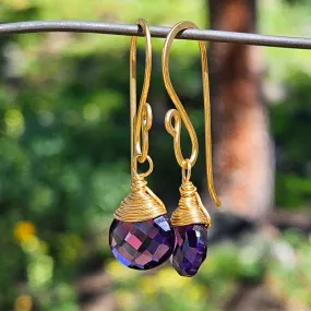 Amethyst Radiant Raindrop Earrings