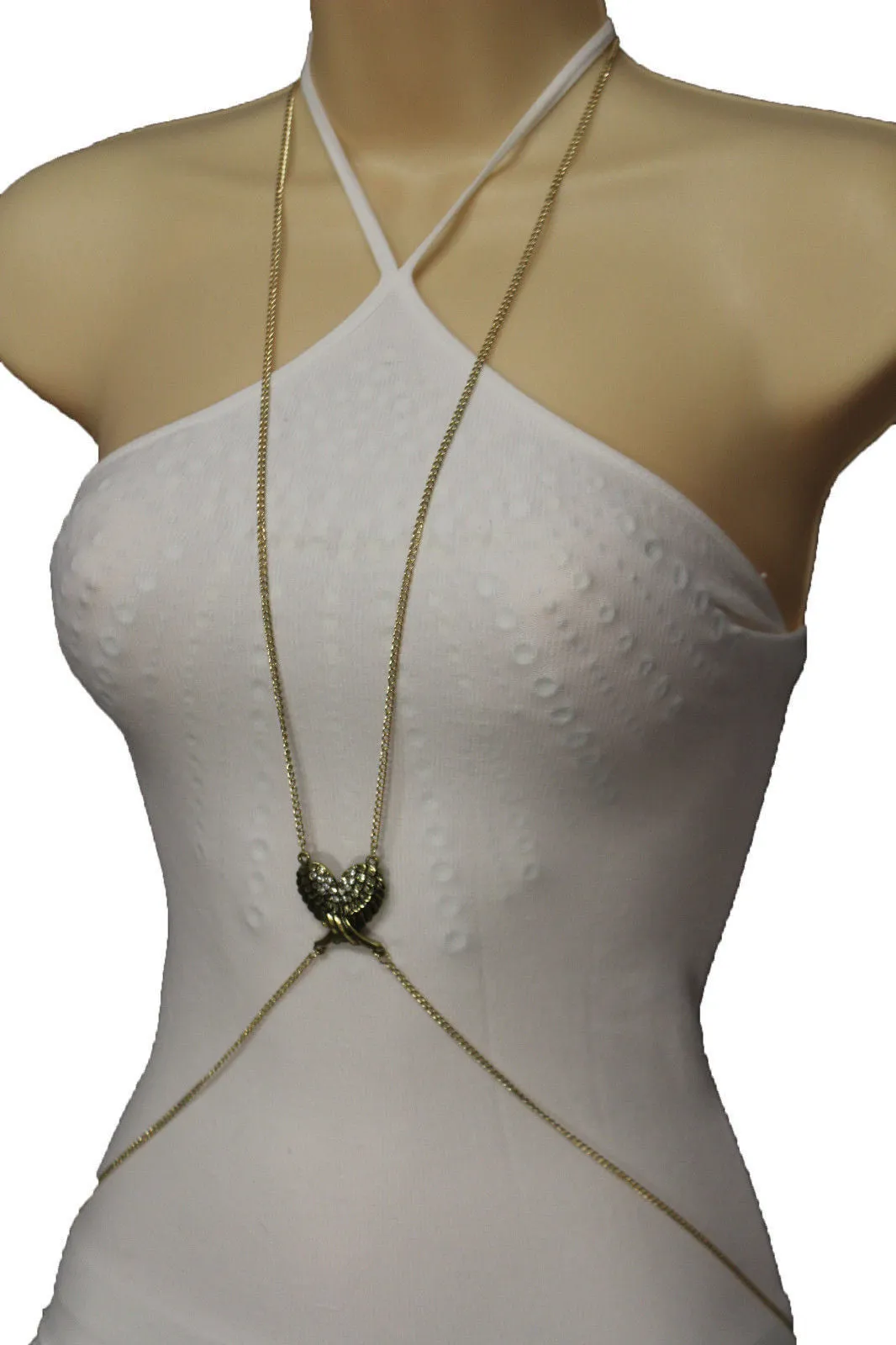 Angel Wings Pendant Metal Body Chain Harness