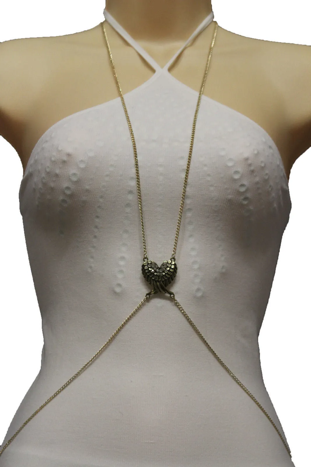 Angel Wings Pendant Metal Body Chain Harness