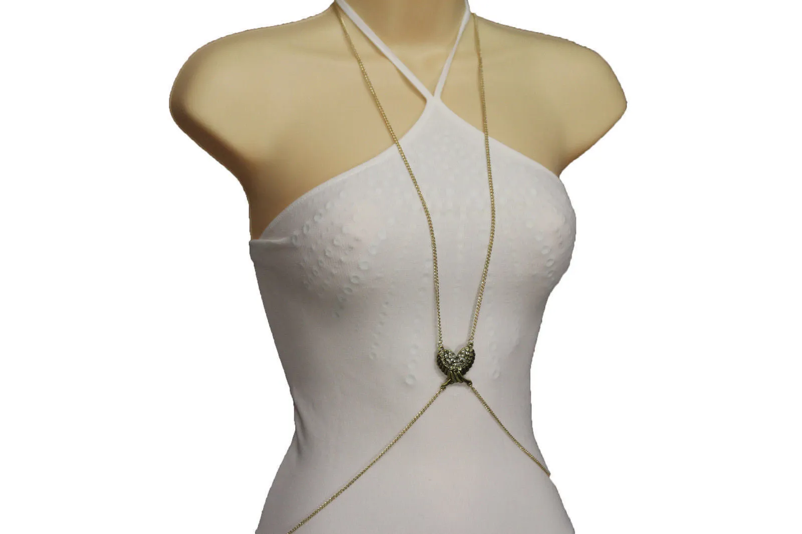 Angel Wings Pendant Metal Body Chain Harness