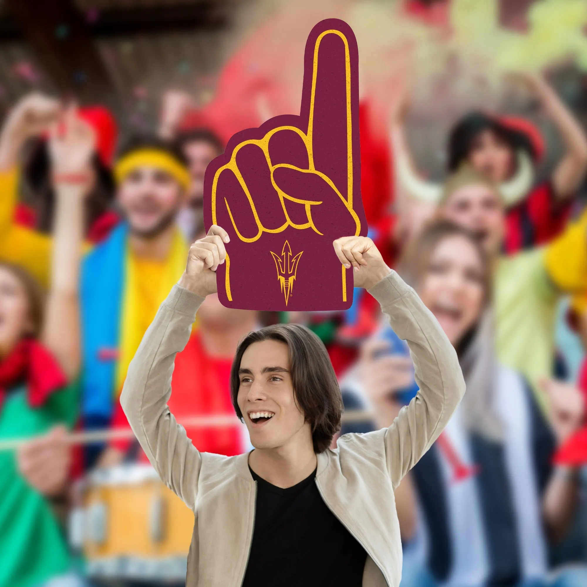 Arizona State Sun Devils: Foamcore Foam Finger Foam Core Cutout - Officially Licensed NCAA Big Head