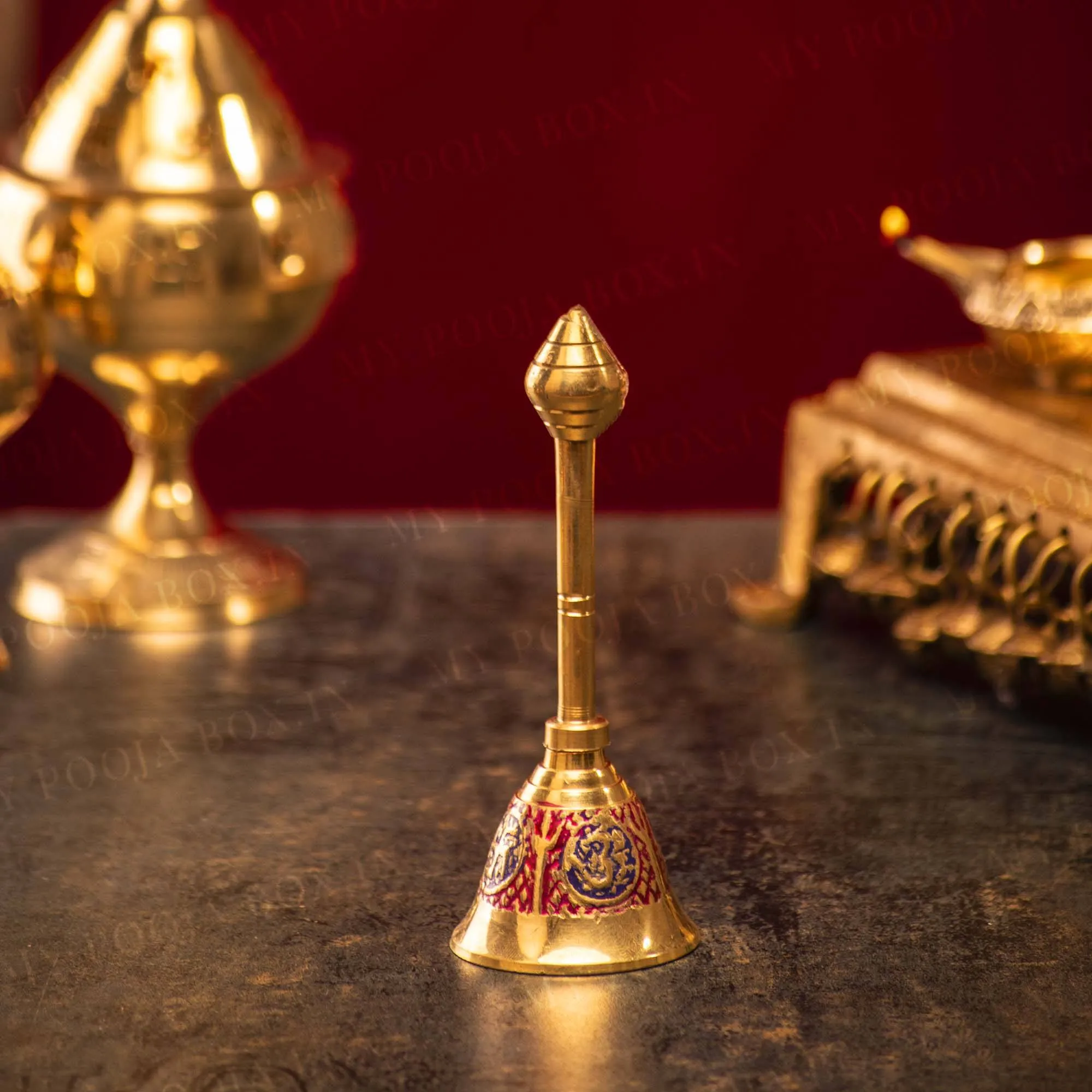 Artistic Om Swastik Brass Pooja Bell