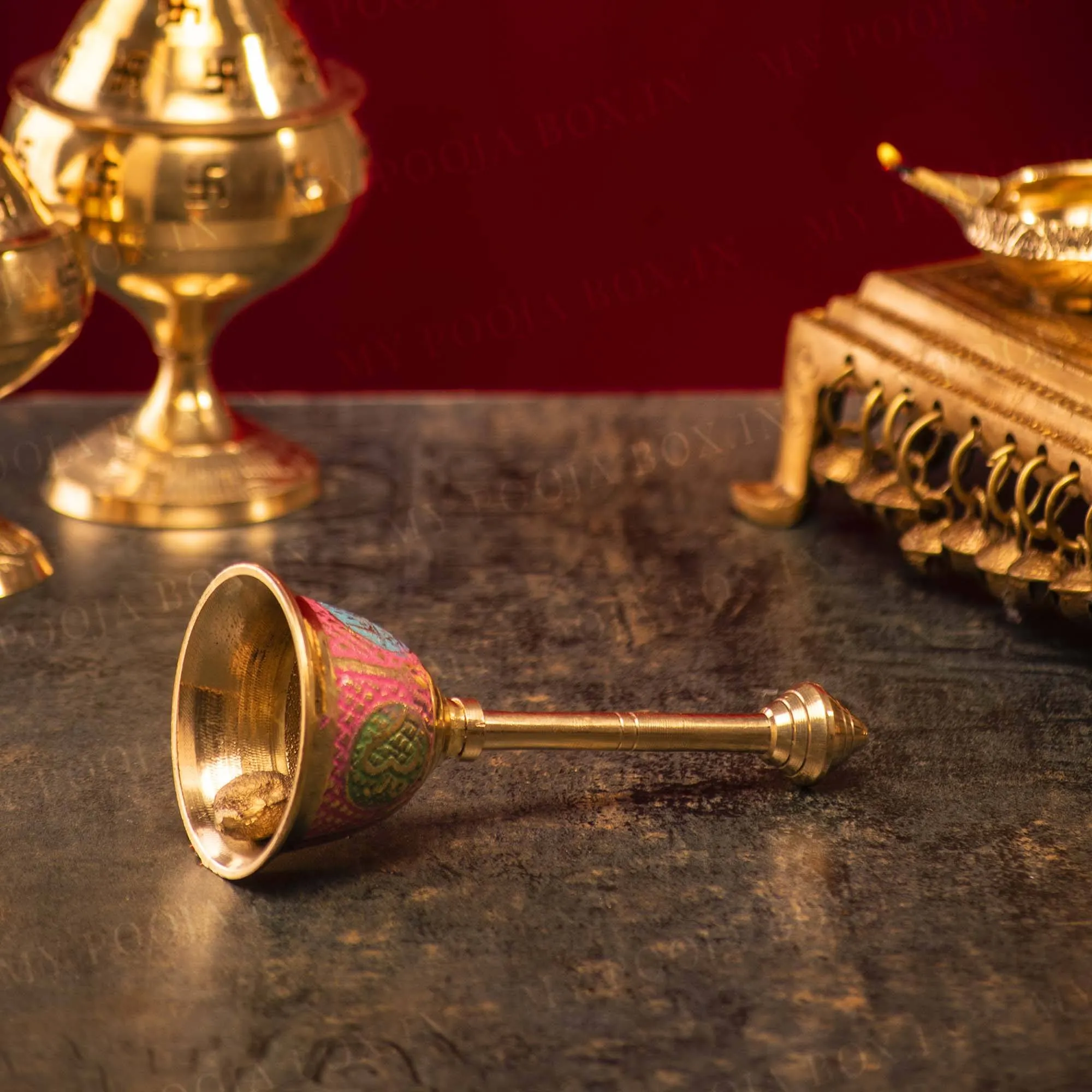 Artistic Om Swastik Brass Pooja Bell