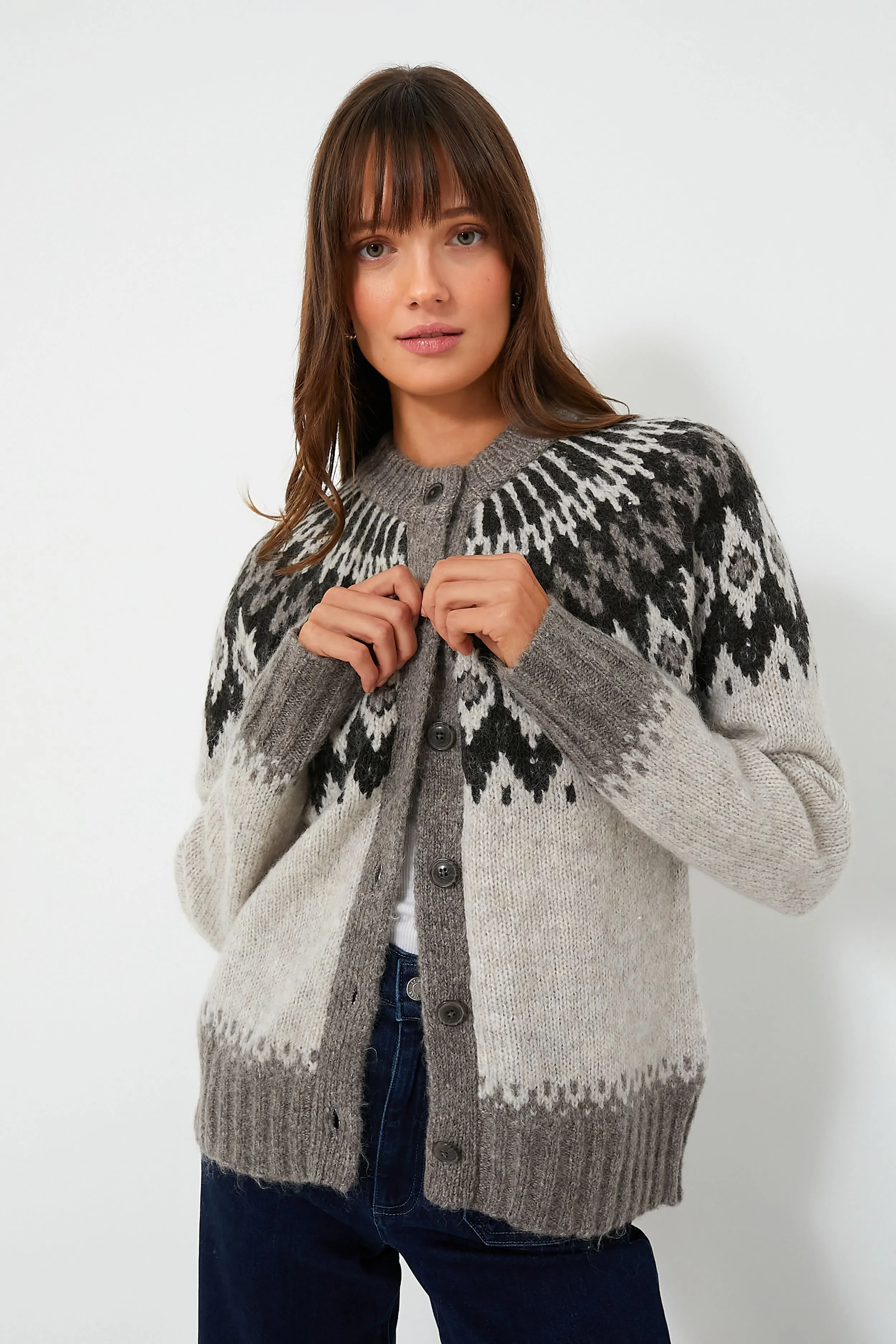 Aspen Combo Ashwood Fair Isle Cardigan