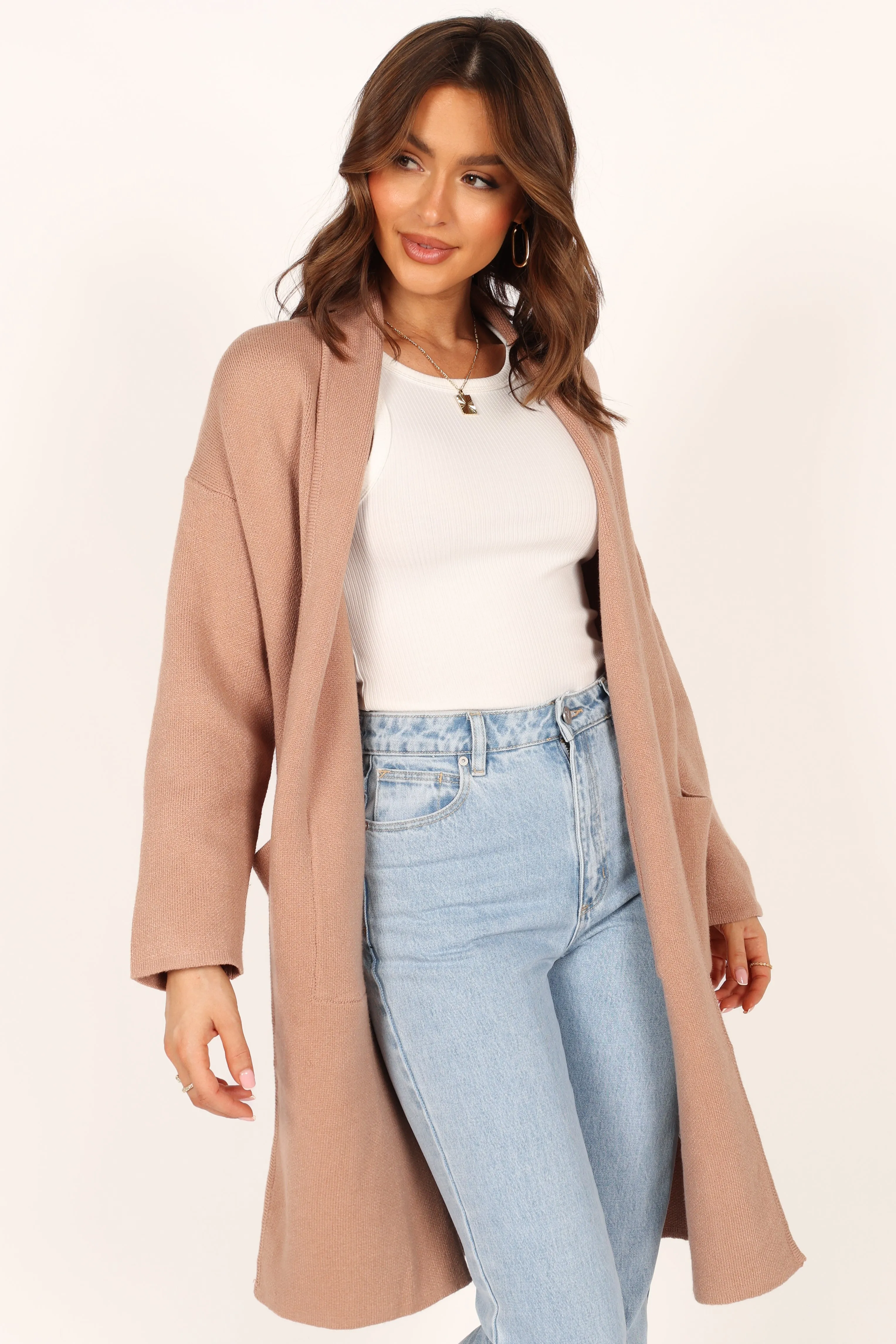 Avah Long Cardigan - Camel