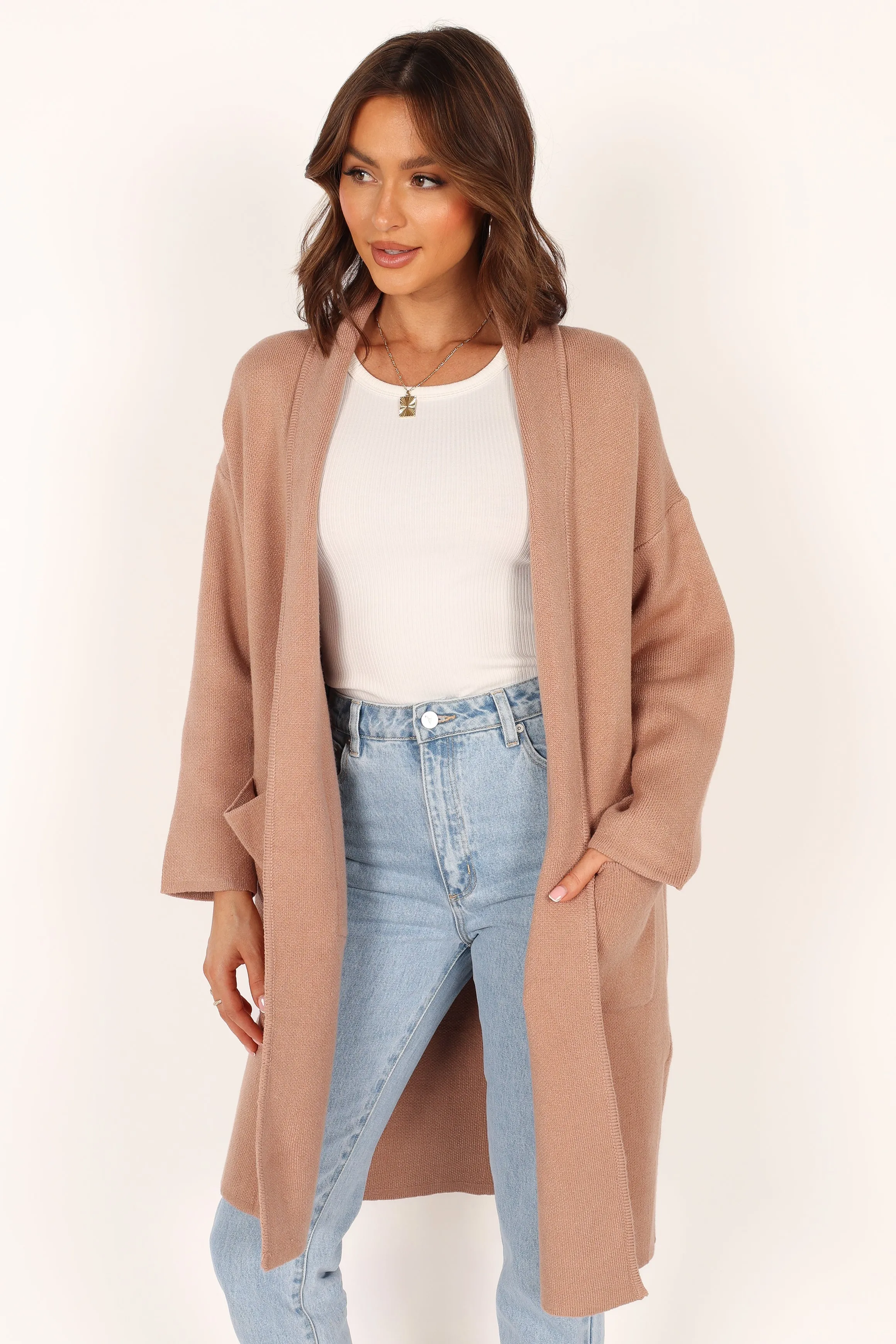 Avah Long Cardigan - Camel