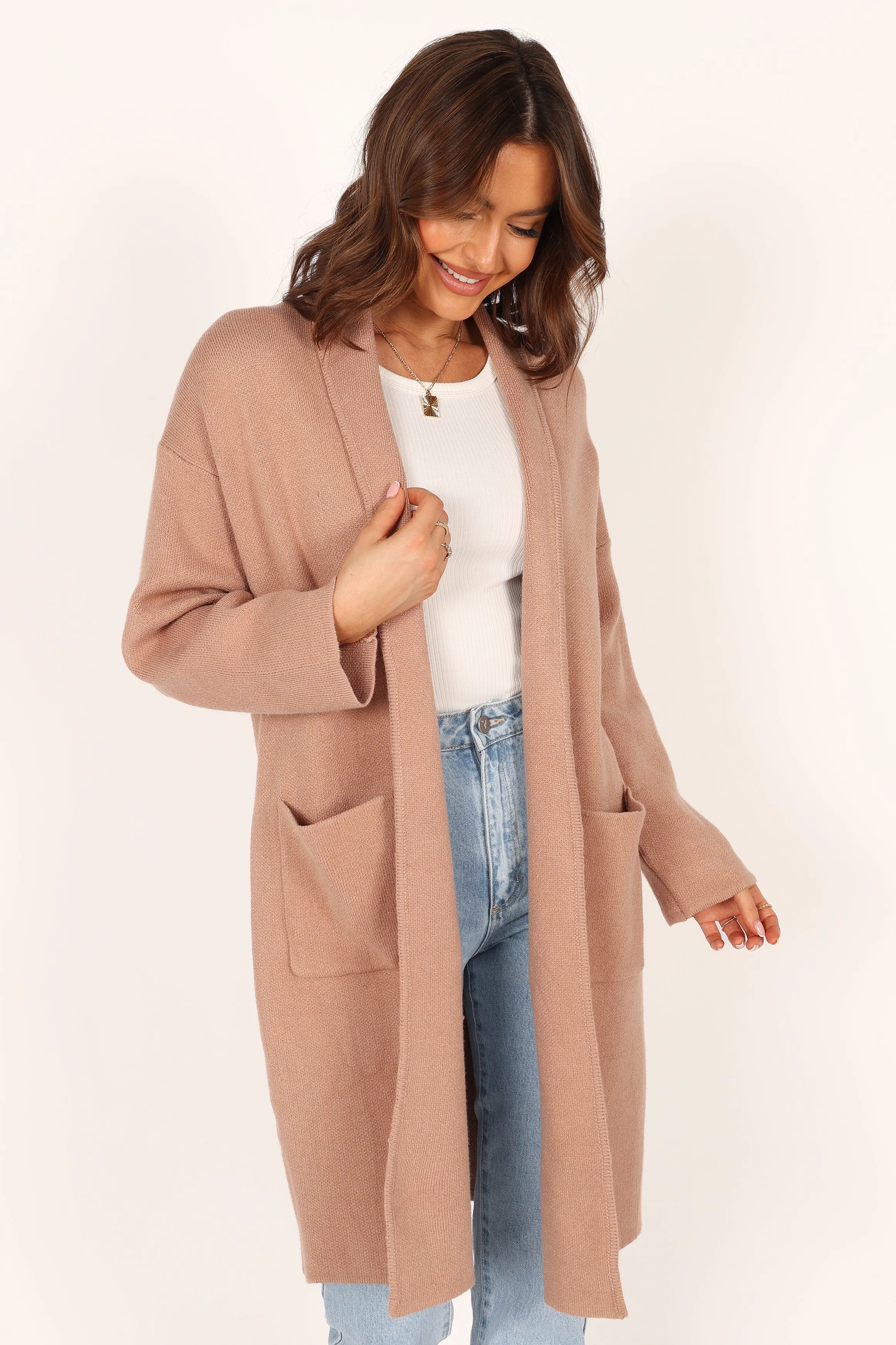 Avah Long Cardigan - Camel