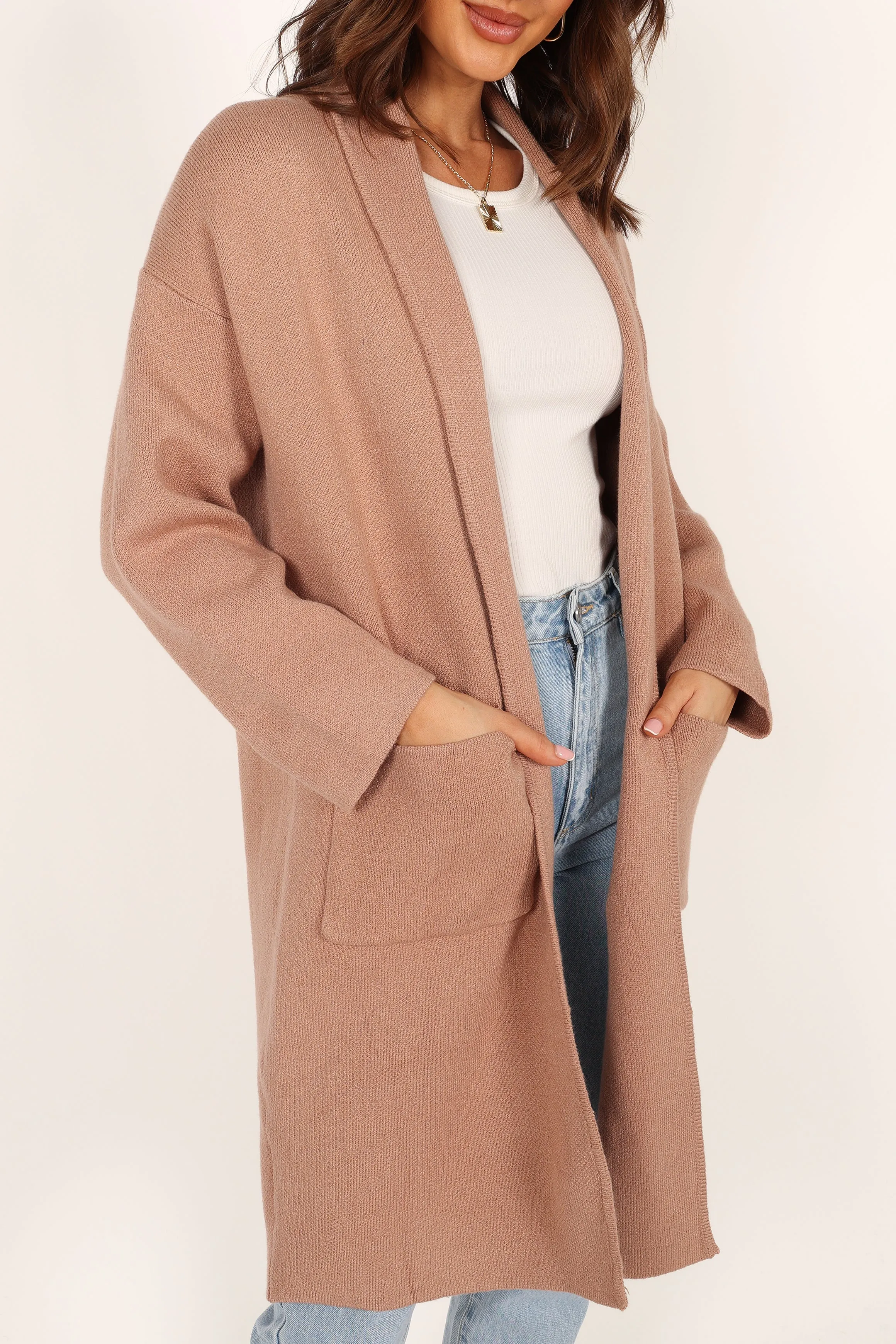 Avah Long Cardigan - Camel