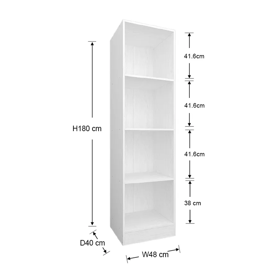 Averie Open Wardrobe with 4 Shelves