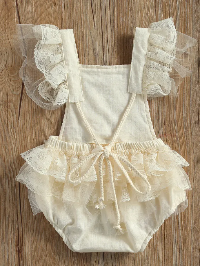 Baby Delicate Flower Ruffled Onesie