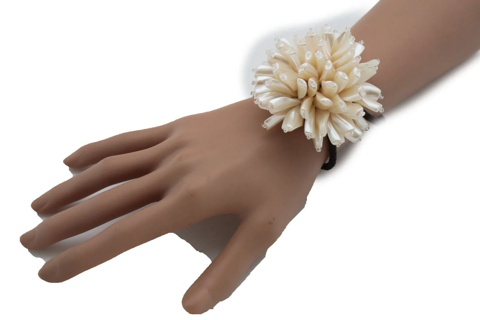 Beaded Flower Elastic Band Bracelet