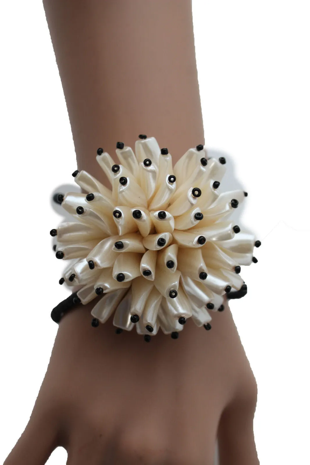 Beaded Flower Elastic Band Bracelet