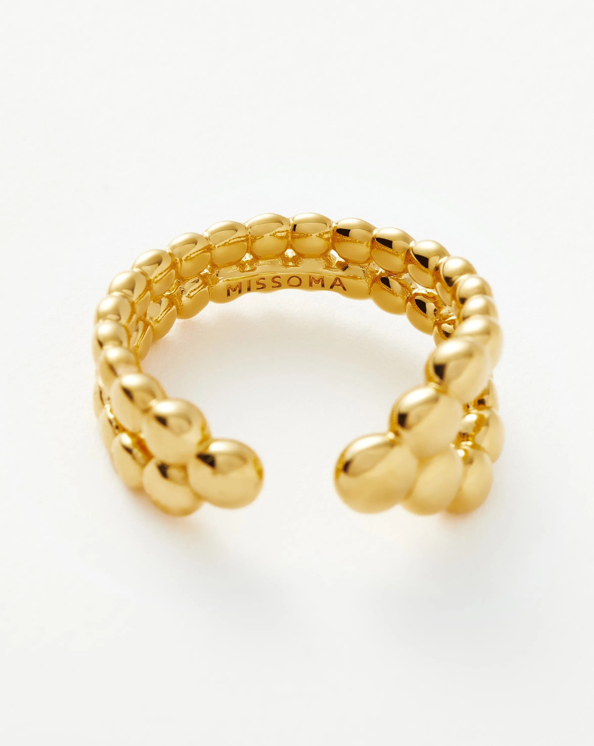 Beaded Open Ring | 18ct Gold Vermeil